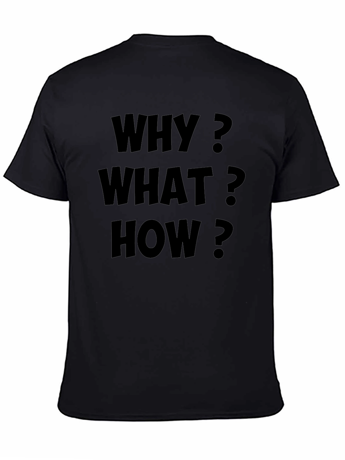 Why What How? Graphic Tee - Black Cotton T-Shirt