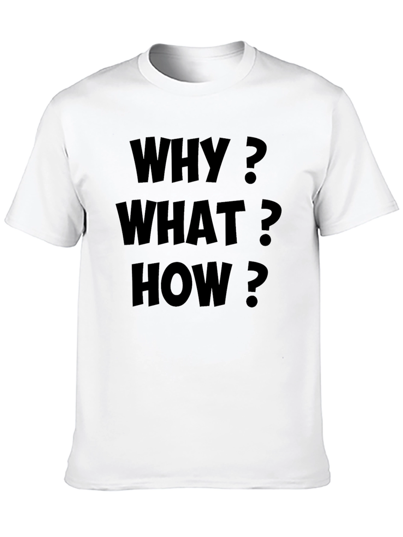 Why What How? Graphic Tee - Black Cotton T-Shirt