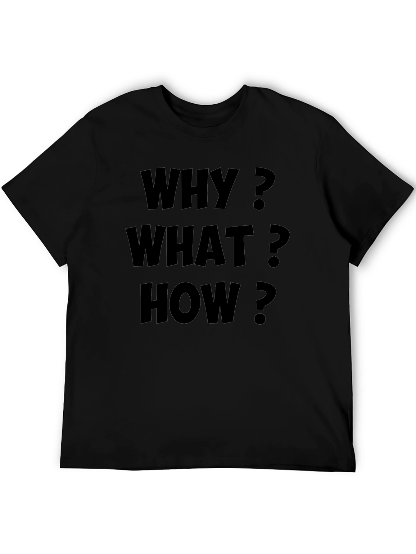 Why What How? Graphic Tee - Black Cotton T-Shirt