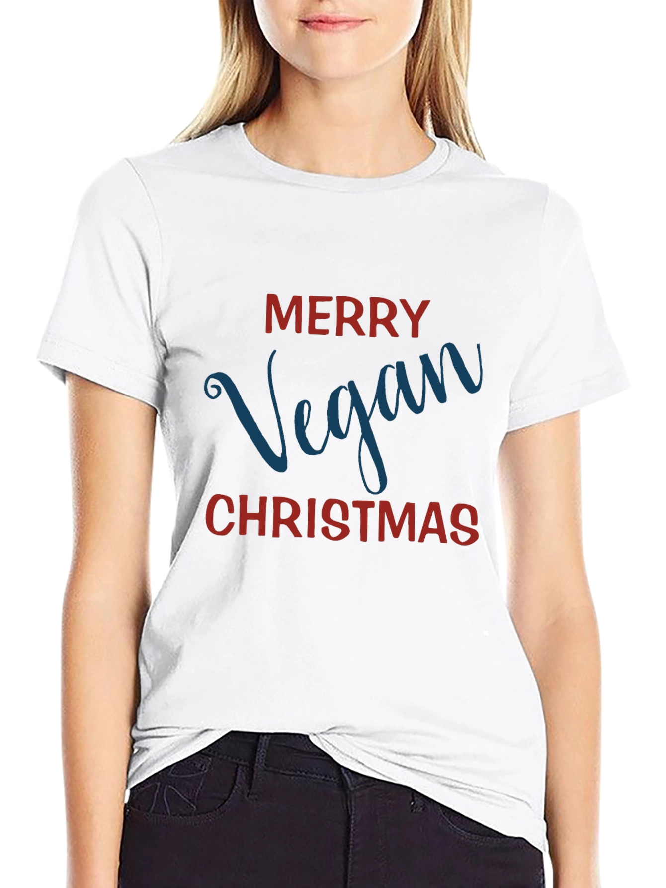 Merry Vegan Christmas Graphic T-Shirt