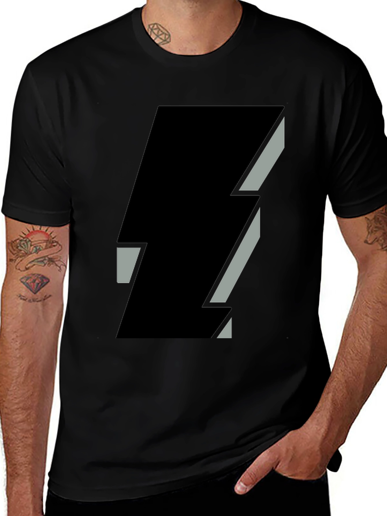 Abstract Graphic Black T-Shirt