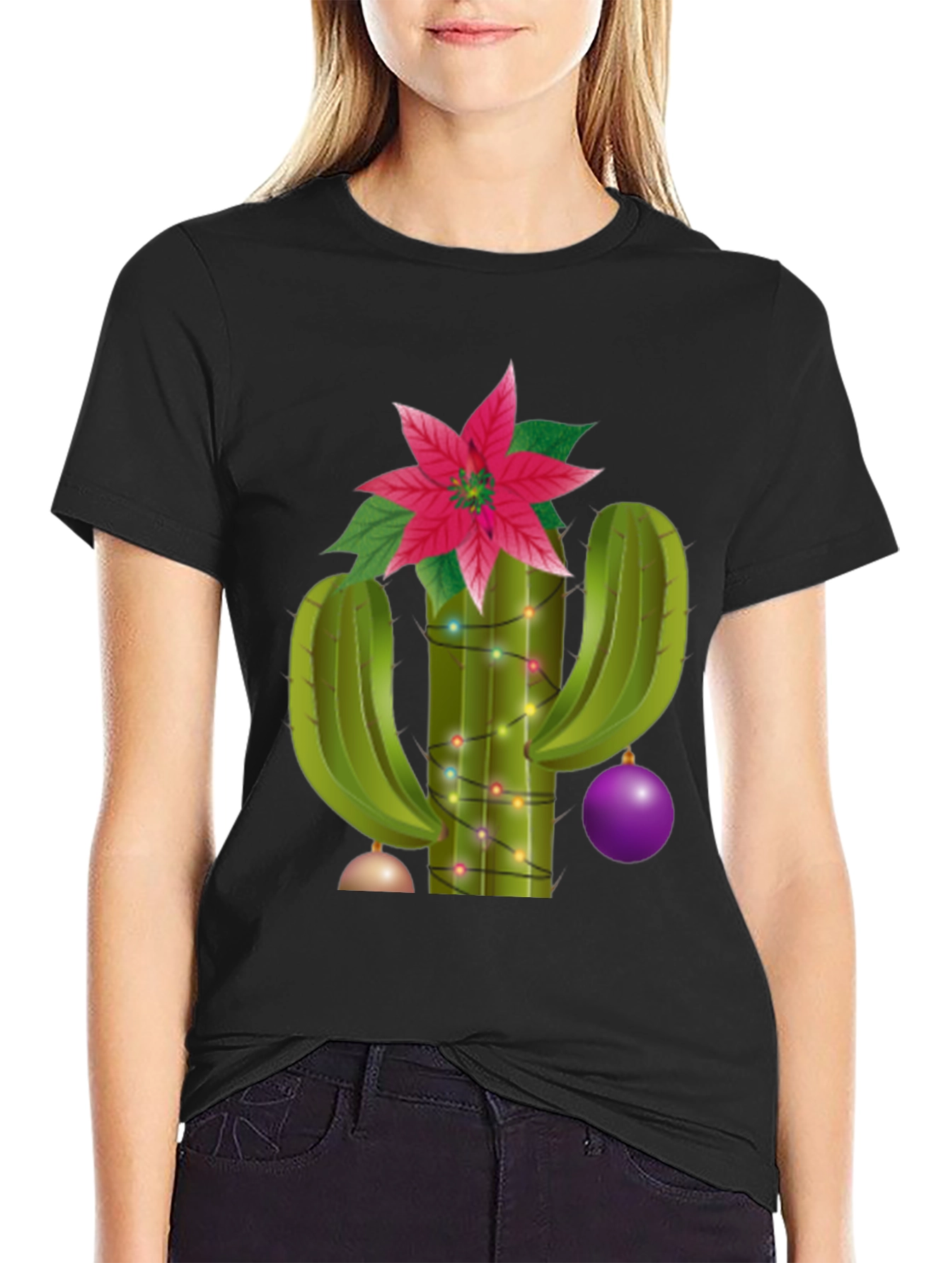Festive Cactus Tee - Holiday Cheer Apparel