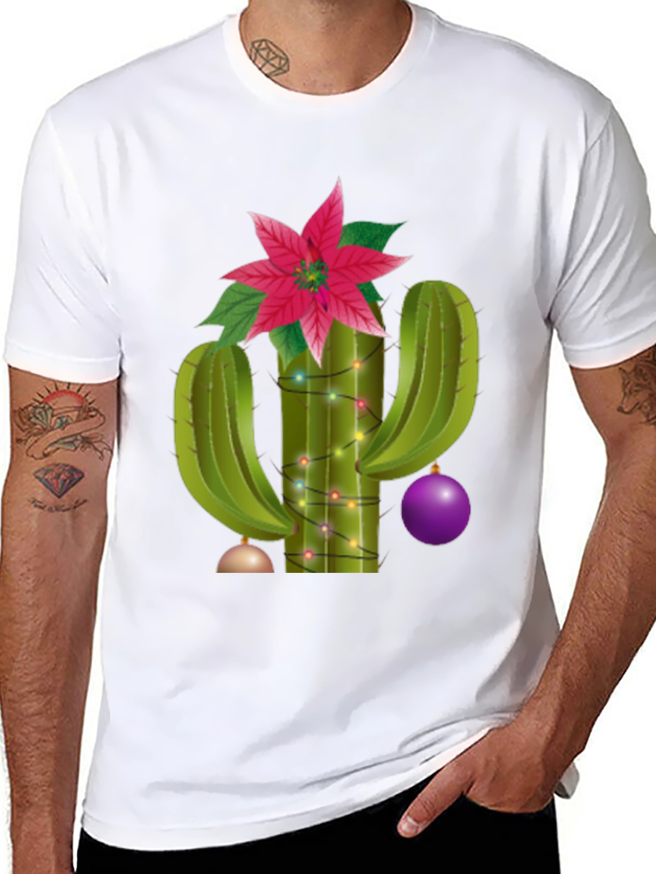 Festive Cactus Tee - Holiday Cheer Apparel