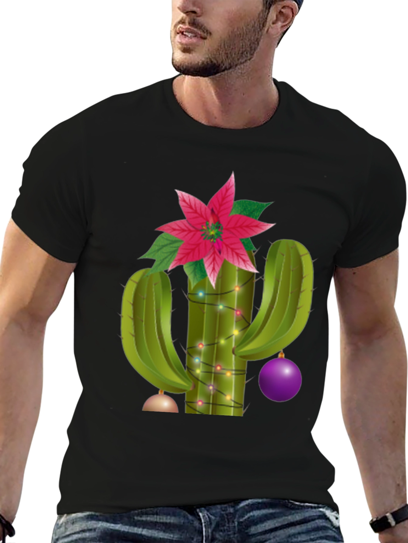Festive Cactus Tee - Holiday Cheer Apparel