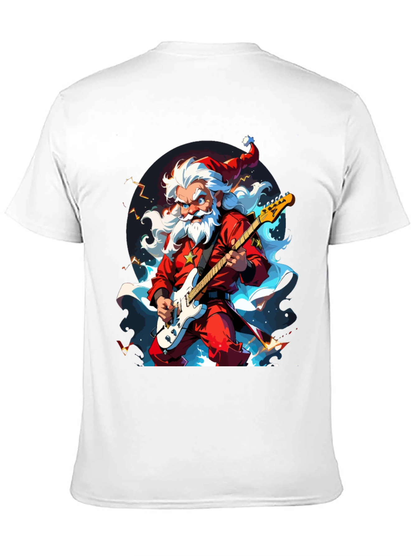 Rocking Santa Graphic Tee - Black