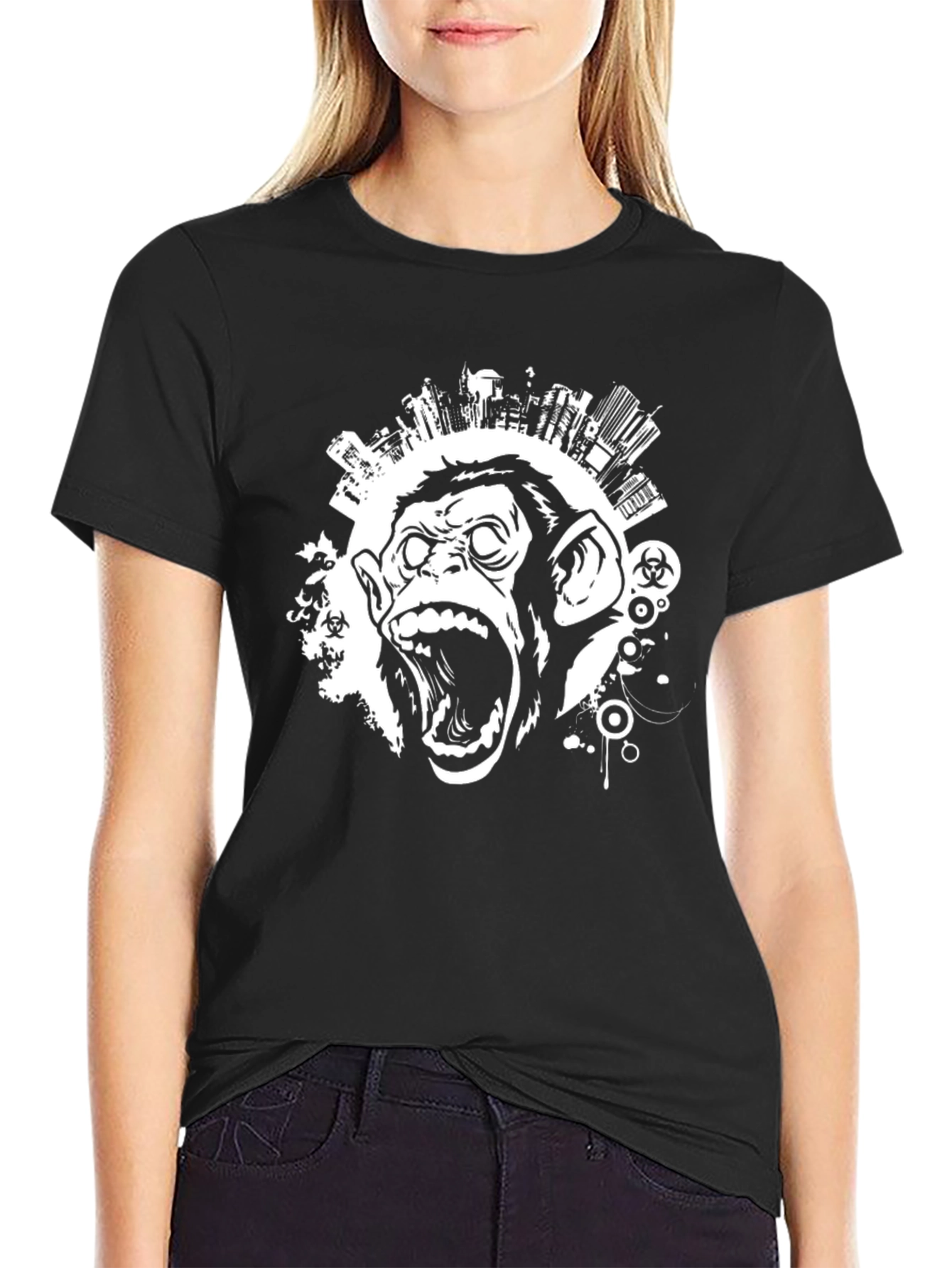 Urban Monkey T-Shirt - Black Graphic Tee