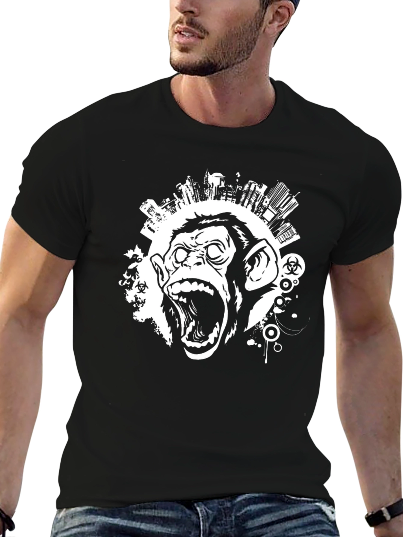 Urban Monkey T-Shirt - Black Graphic Tee