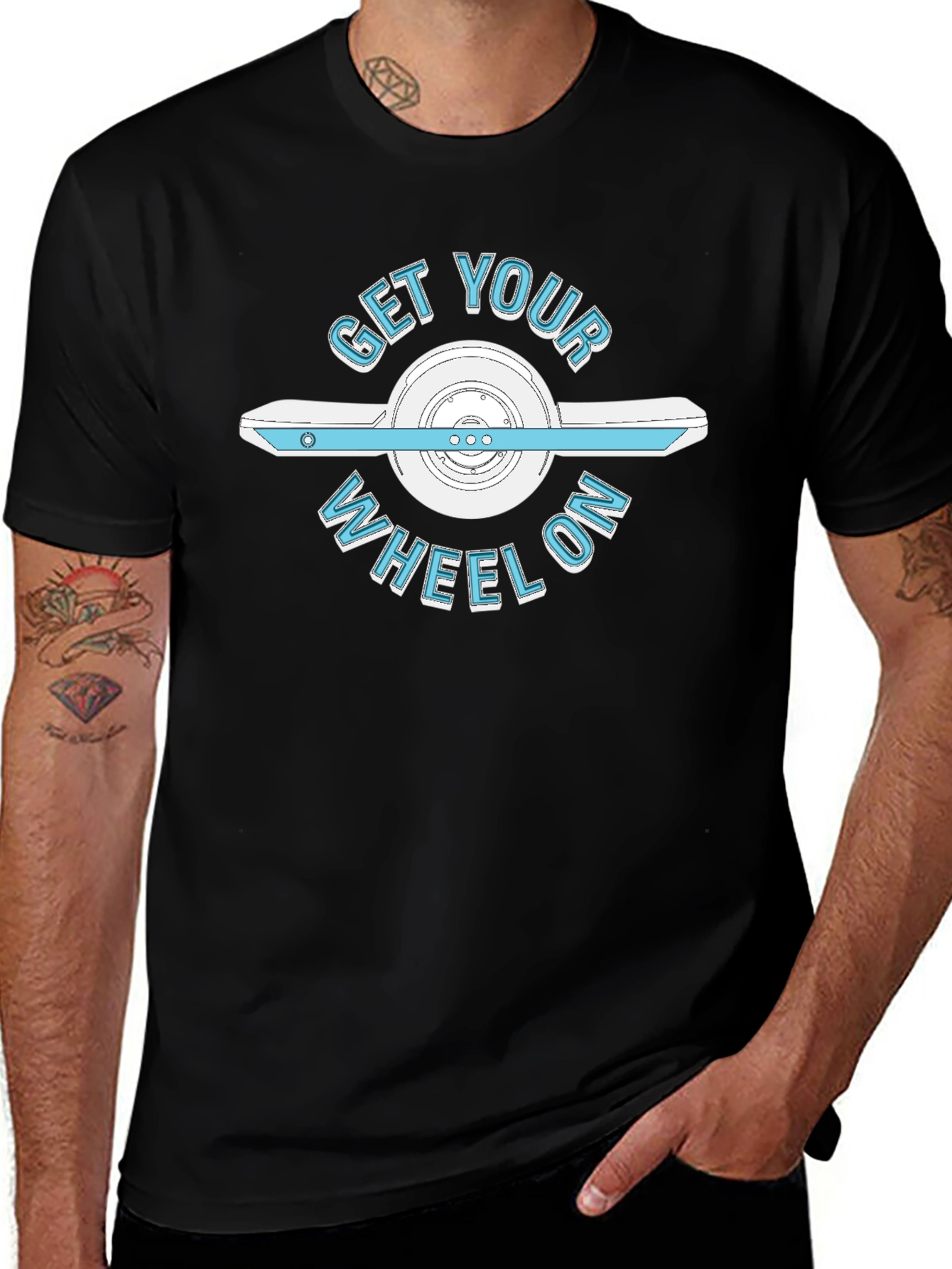 Get Your Wheel On Graphic Tee - Onewheel Design