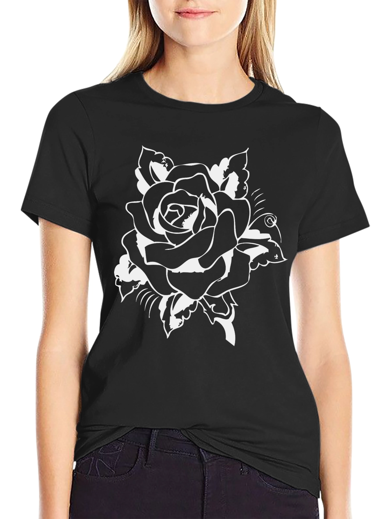 Rose Graphic Tee - Black