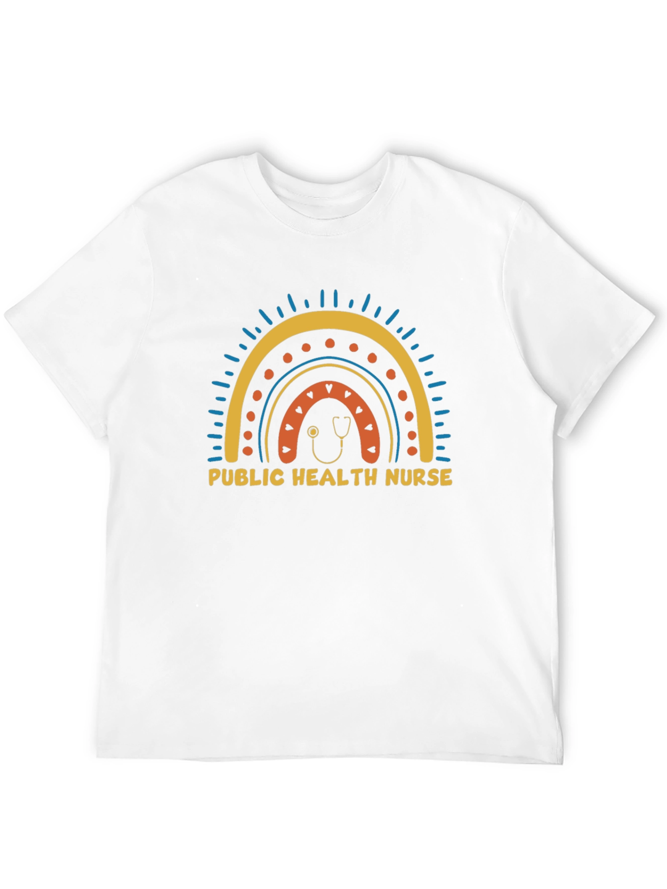 Public Health Nurse Rainbow Graphic T-Shirt
