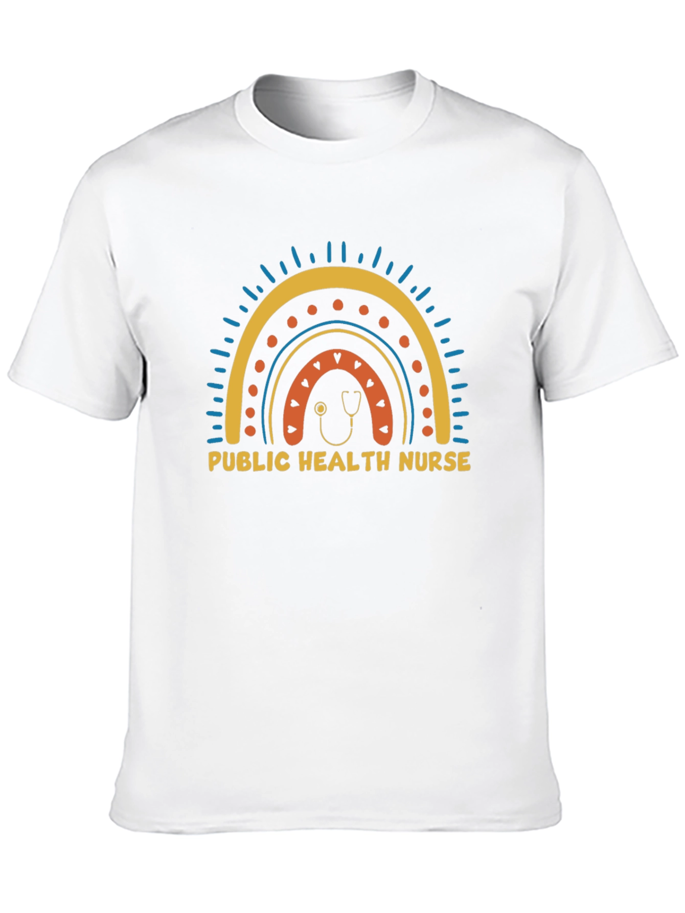Public Health Nurse Rainbow Graphic T-Shirt