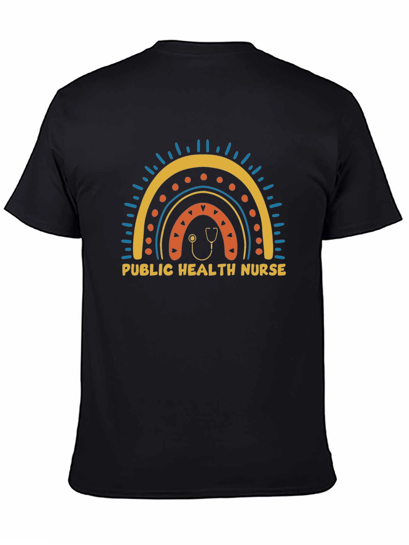 Public Health Nurse Rainbow Graphic T-Shirt
