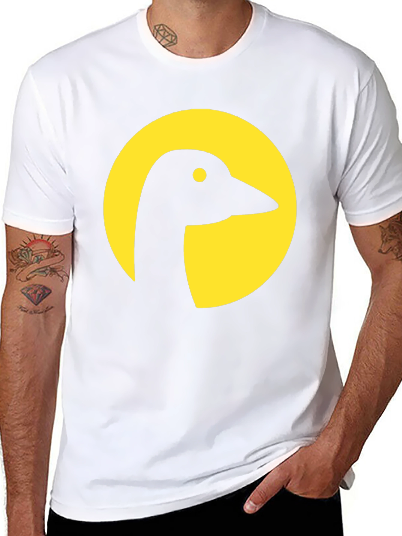 Goose Silhouette Graphic Tee - Black Cotton Blend