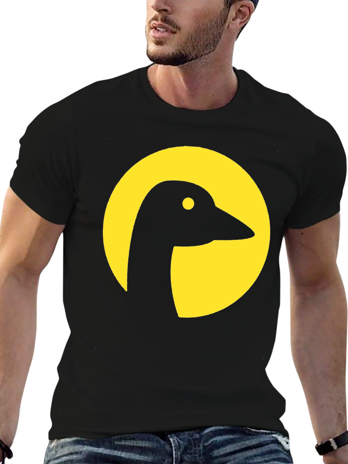 Goose Silhouette Graphic Tee - Black Cotton Blend