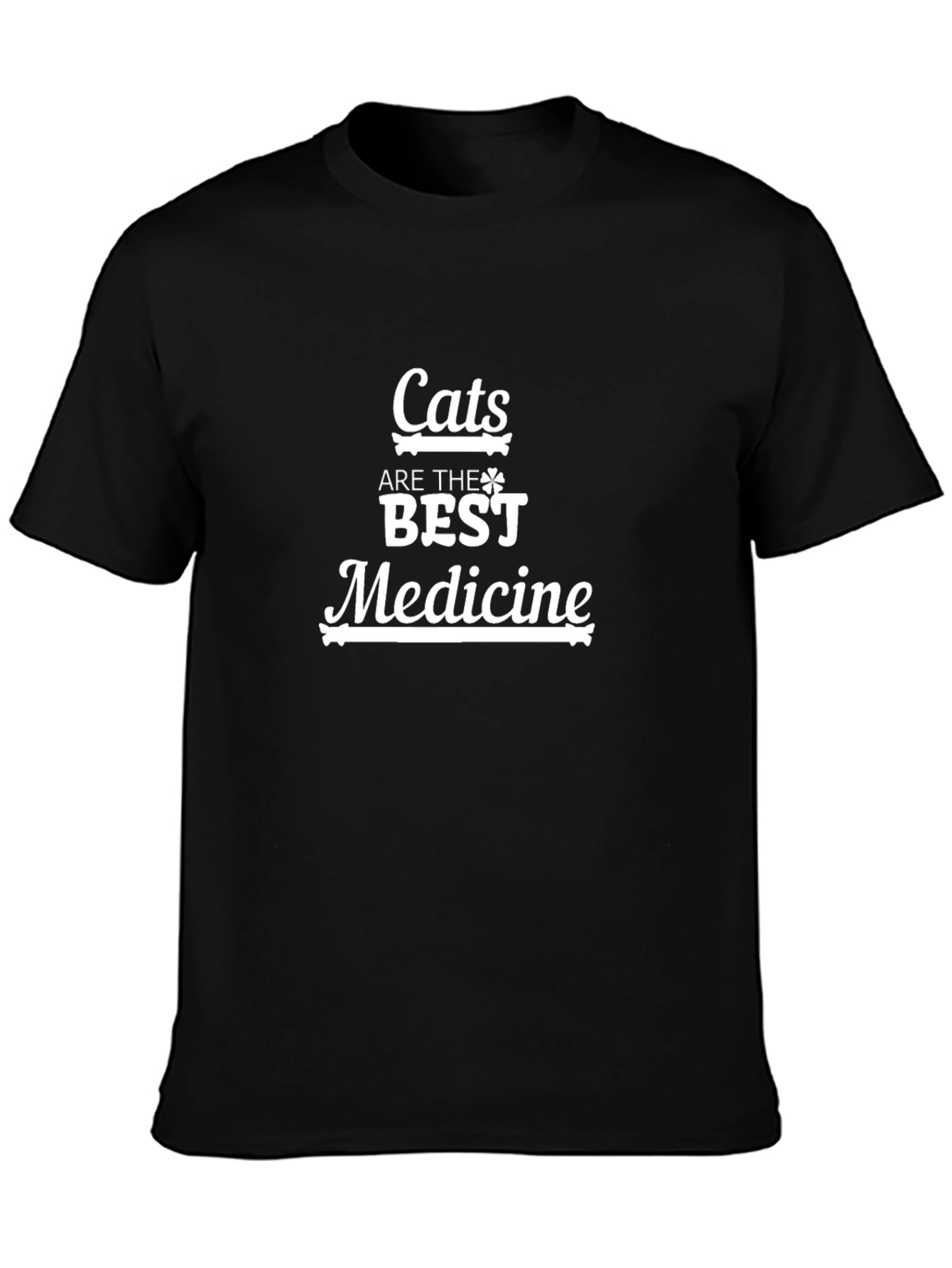 Cats are the Best Medicine Black T-Shirt