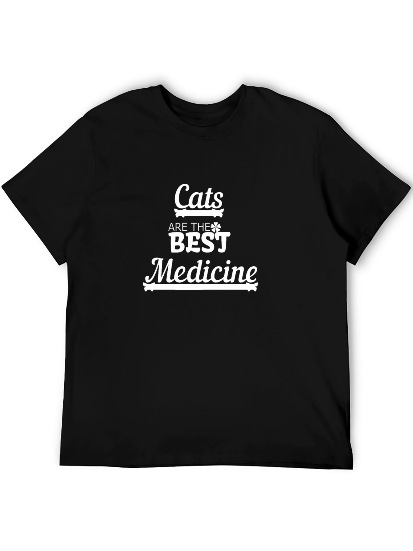 Cats are the Best Medicine Black T-Shirt