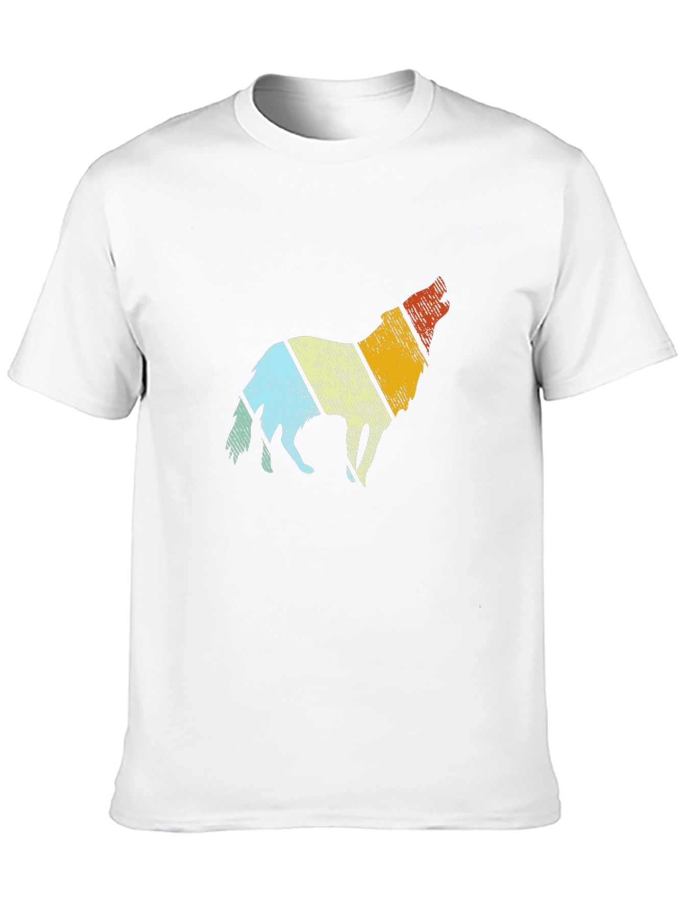 Retro Wolf Graphic Tee - Mens Black T-Shirt