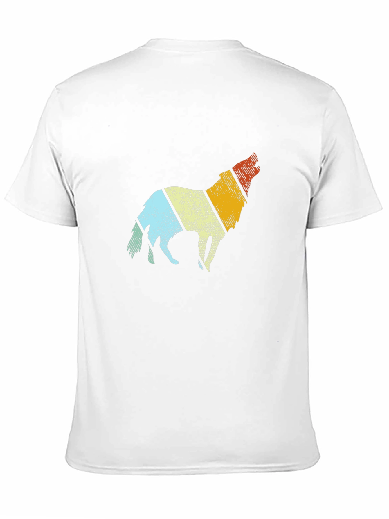 Retro Wolf Graphic Tee - Mens Black T-Shirt