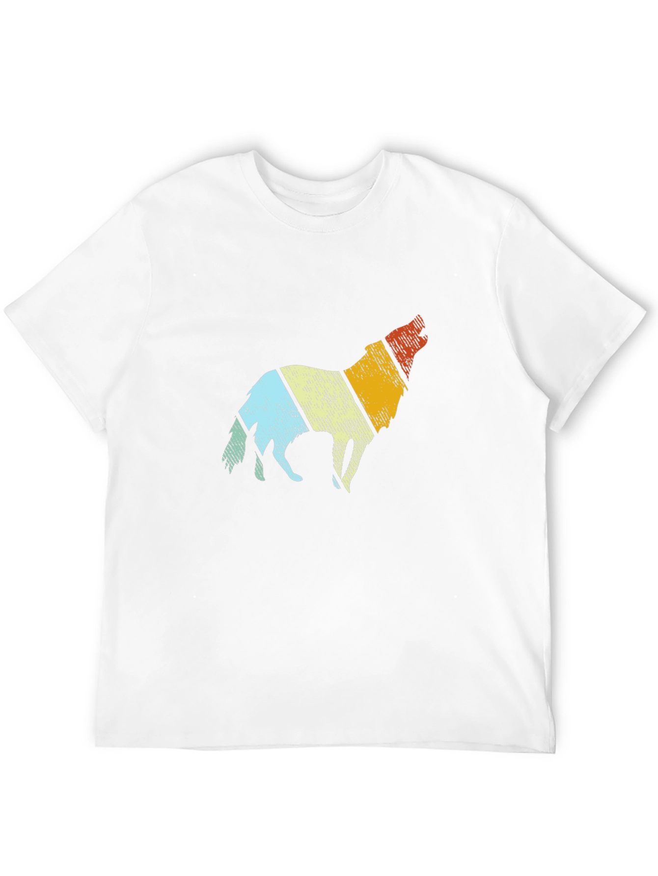 Retro Wolf Graphic Tee - Mens Black T-Shirt