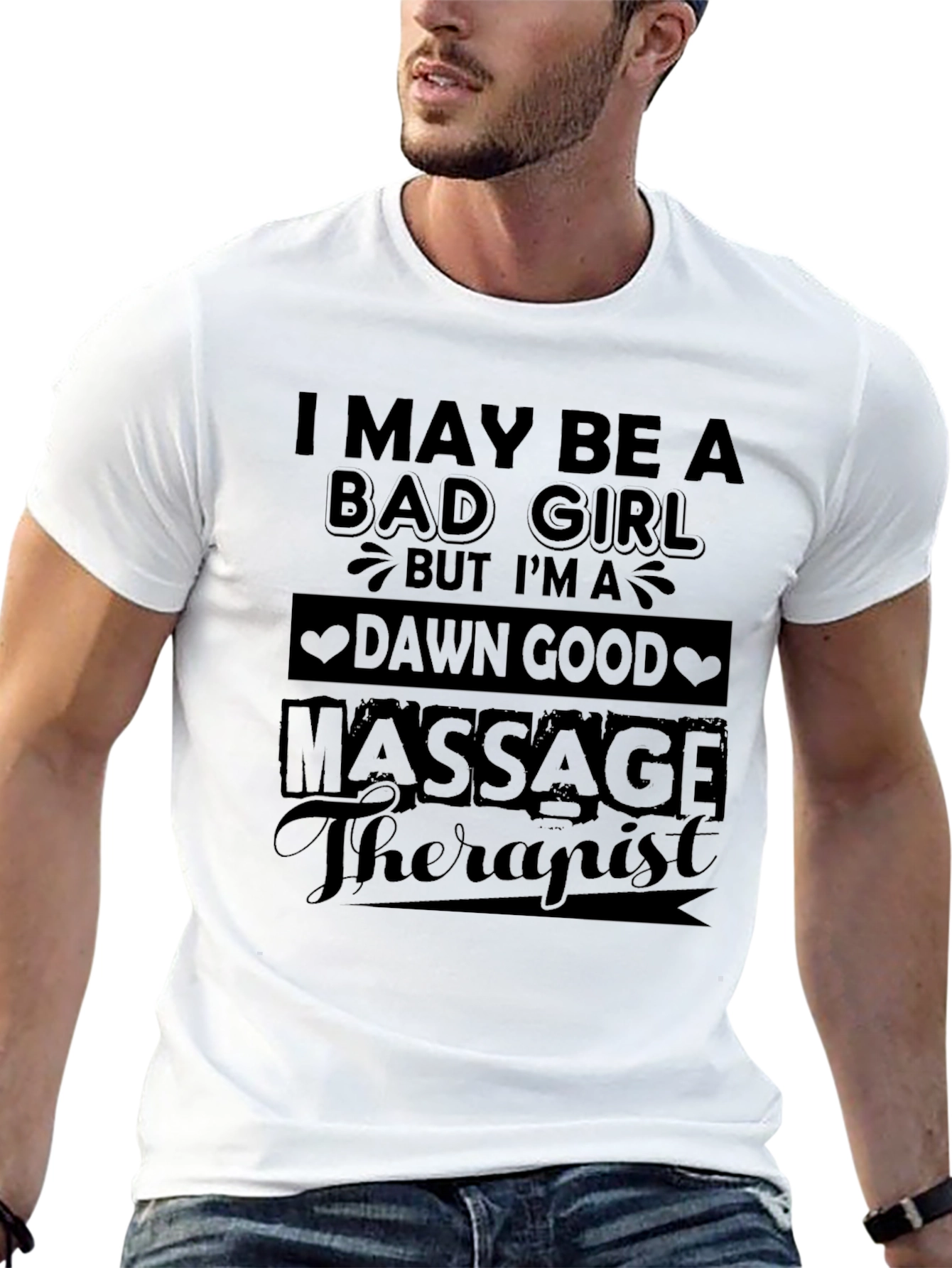 Bad Girl Massage Therapist Black Graphic Tee
