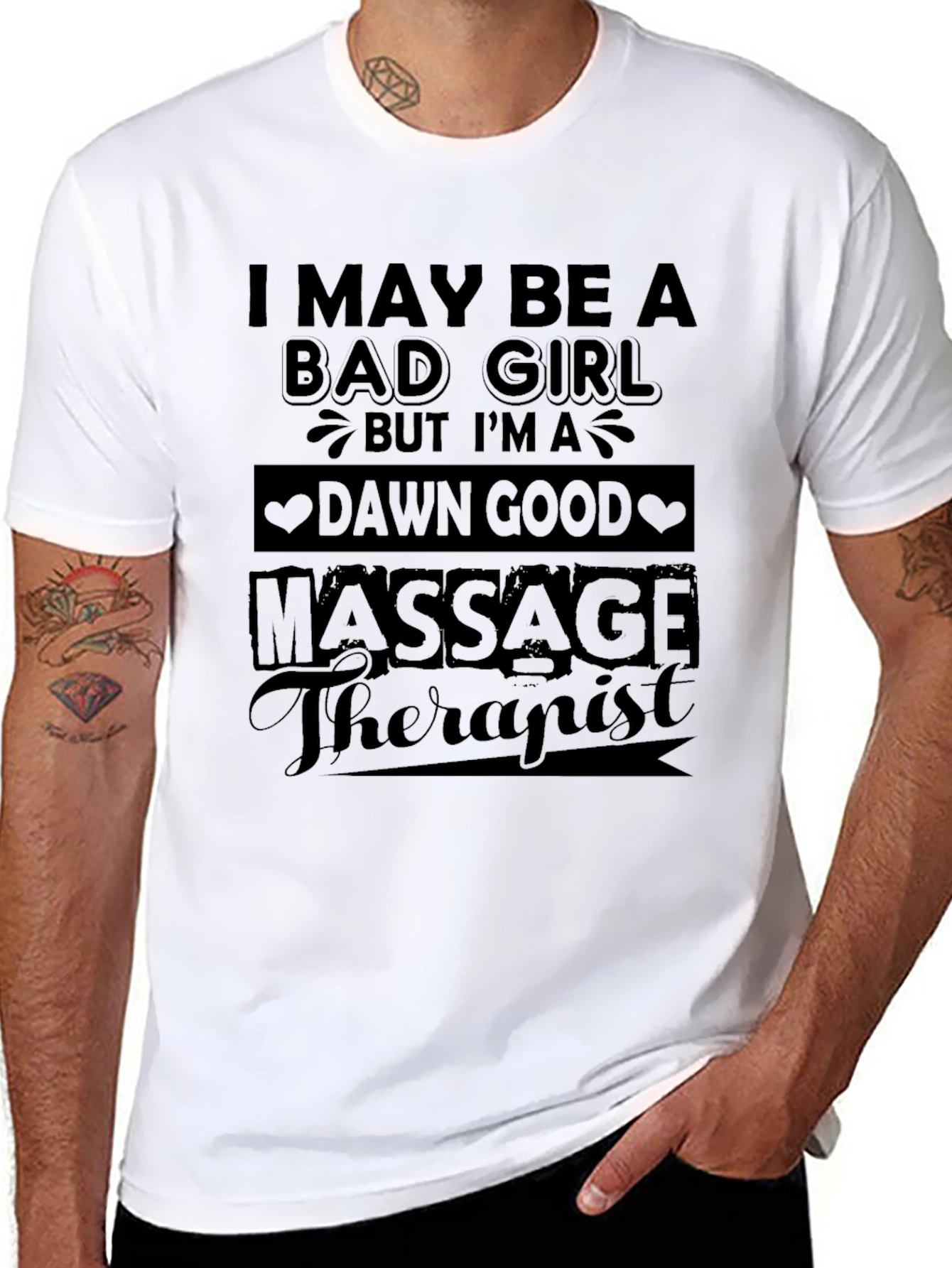 Bad Girl Massage Therapist Black Graphic Tee
