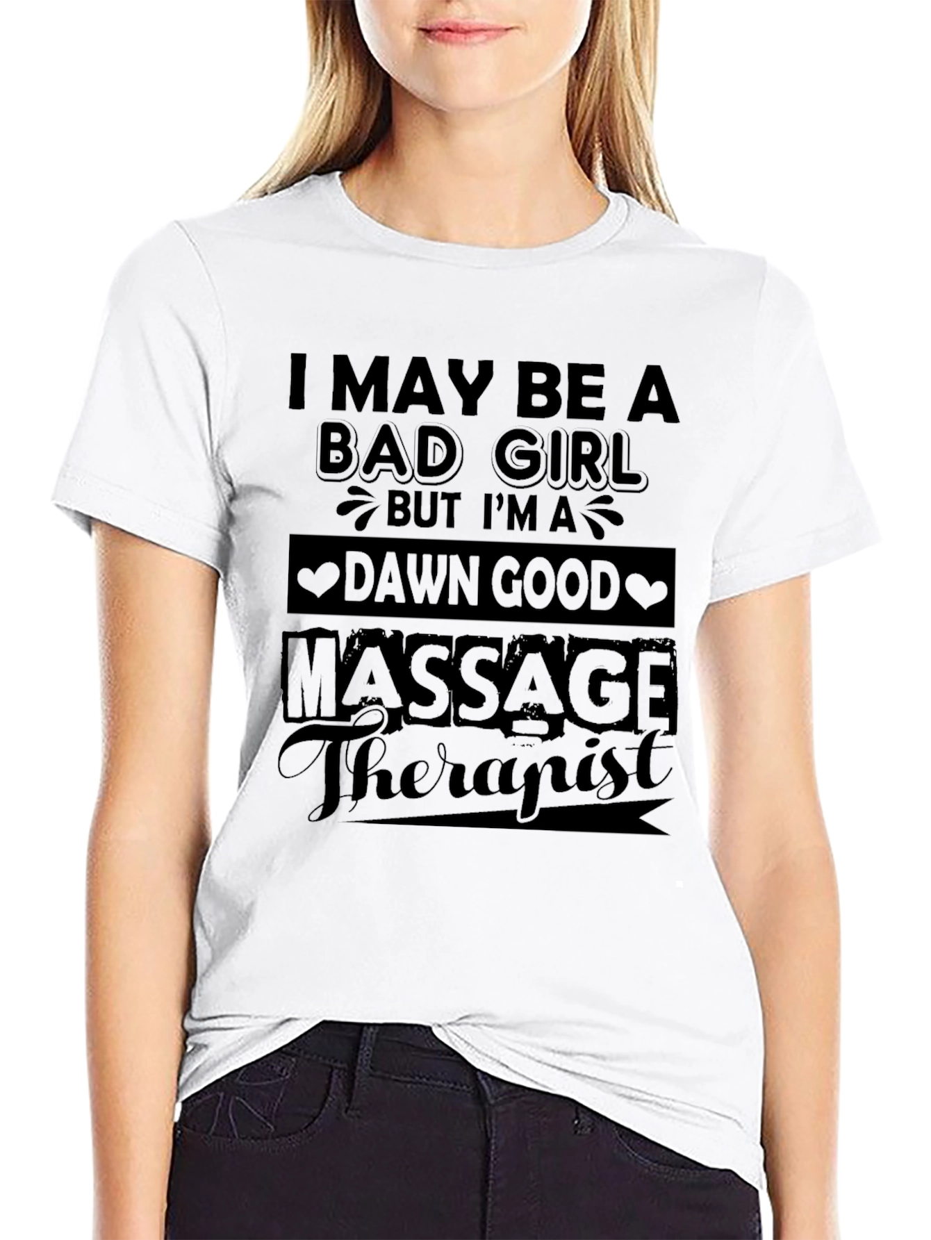 Bad Girl Massage Therapist Black Graphic Tee