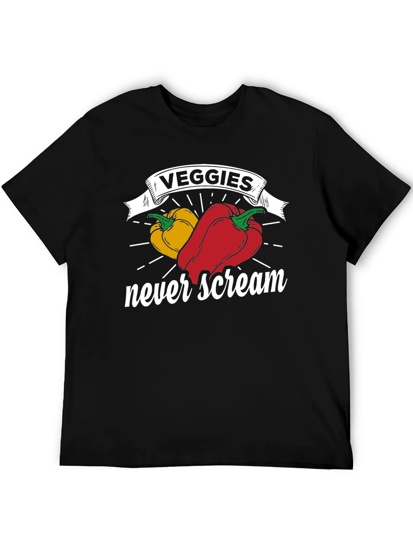 Veggies Never Scream Graphic Tee - Unisex Black T-Shirt