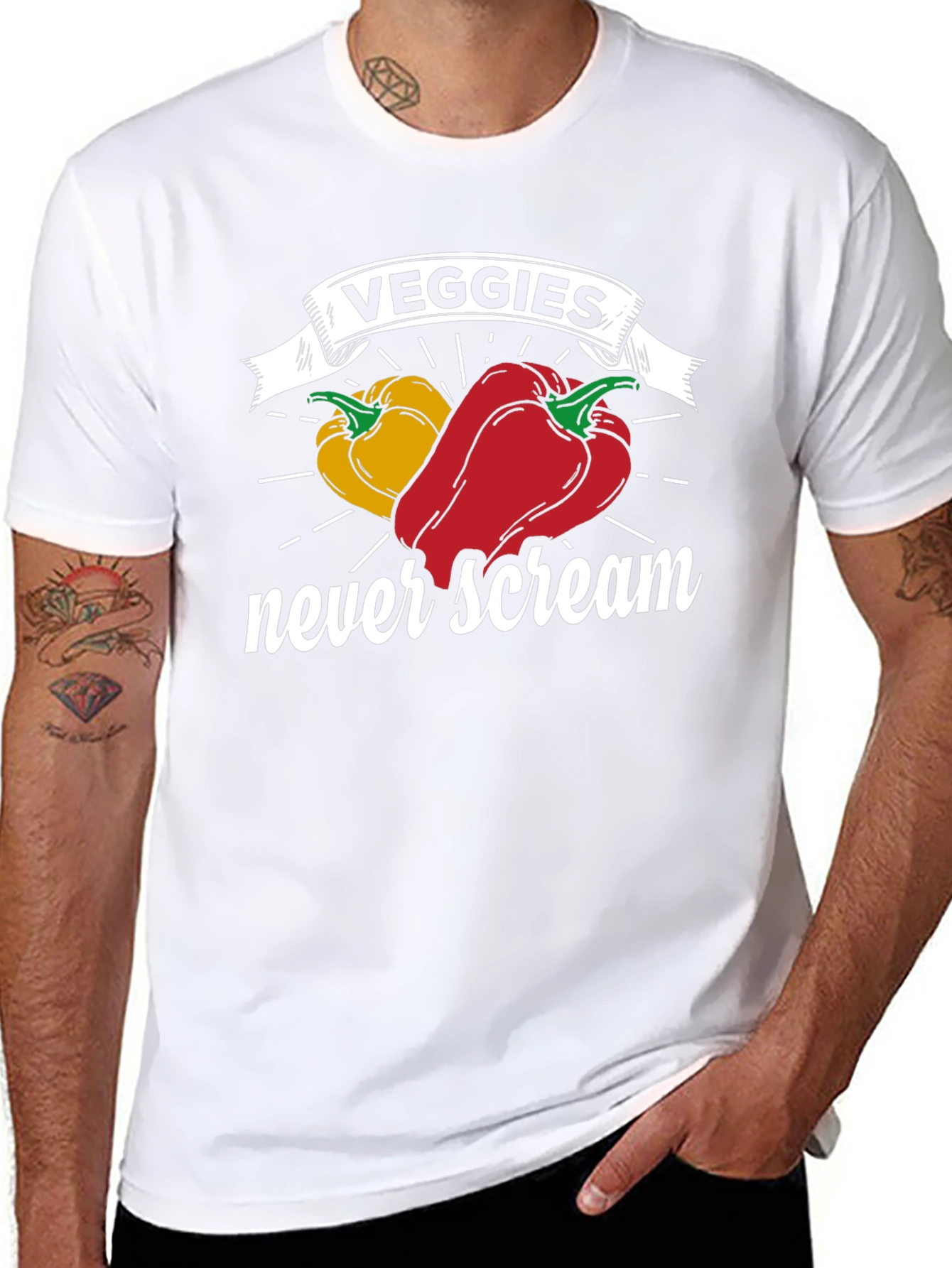 Veggies Never Scream Graphic Tee - Unisex Black T-Shirt