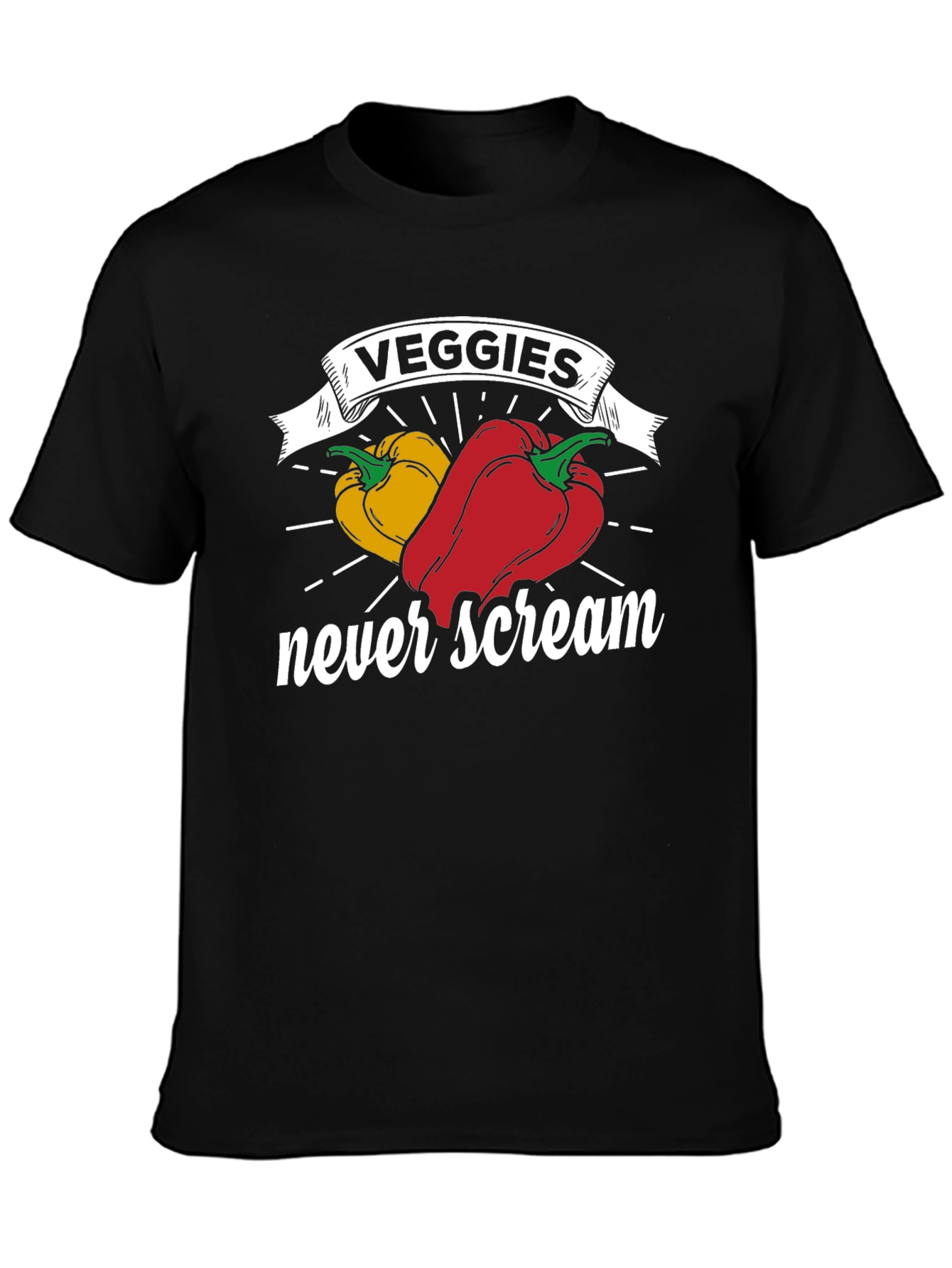 Veggies Never Scream Graphic Tee - Unisex Black T-Shirt