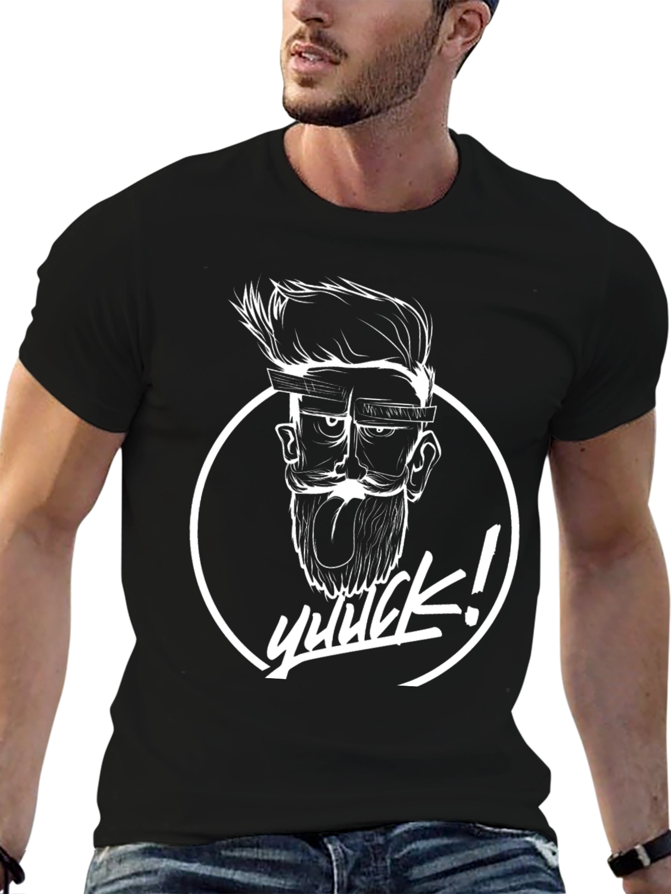 Whimsical YUUUCK! Graphic Tee - Black