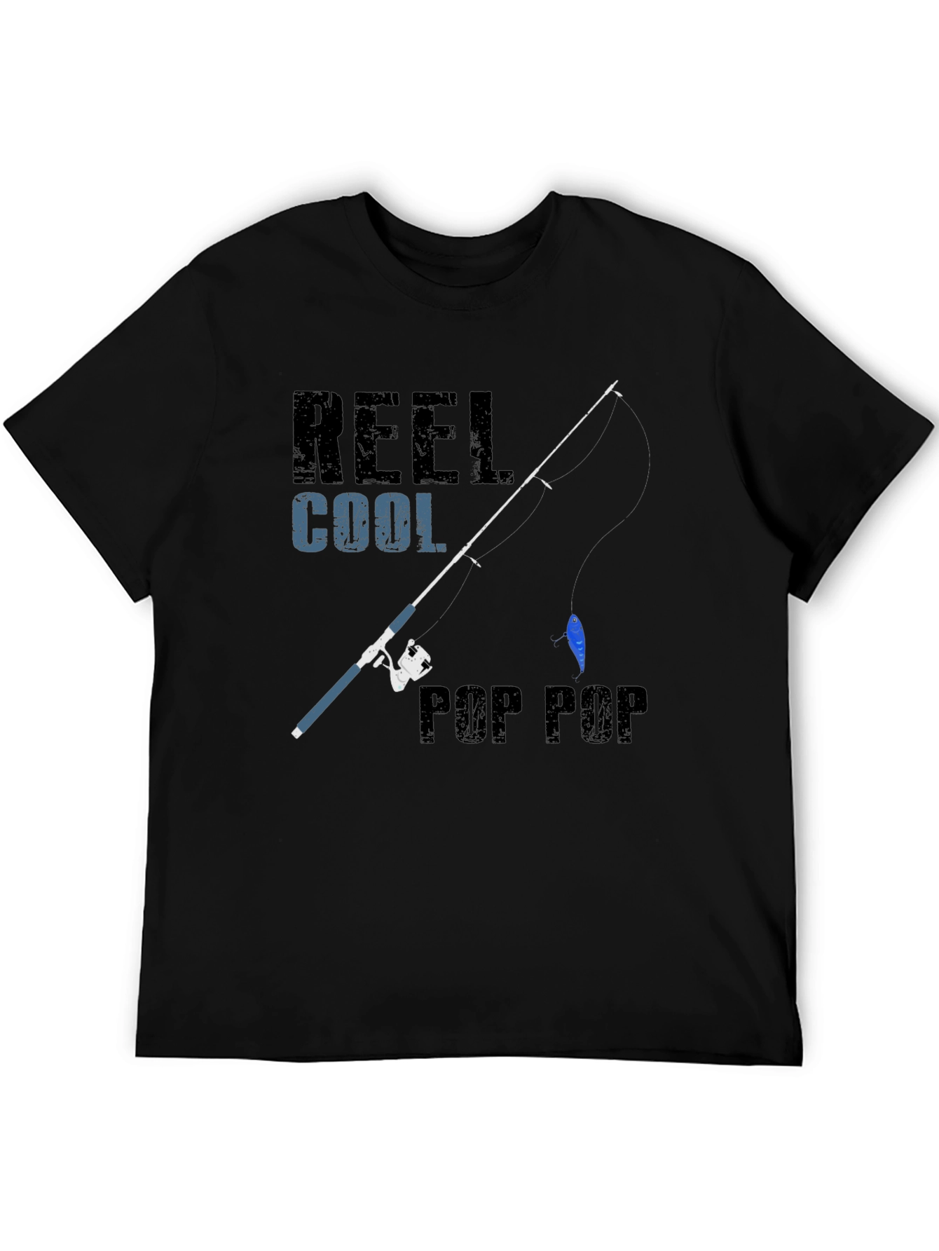 Reel Cool Pop Pop Fishing T-Shirt - Black