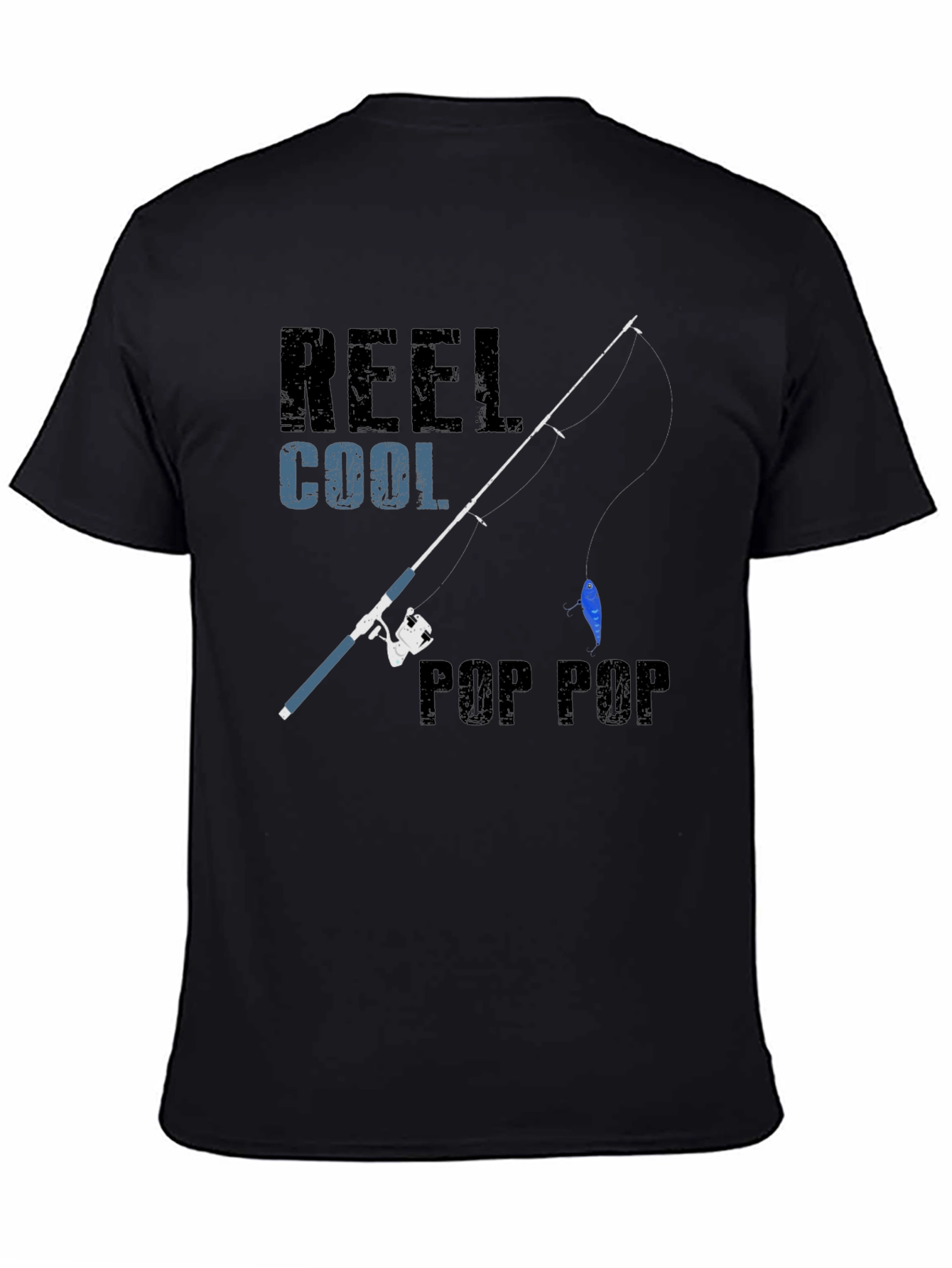 Reel Cool Pop Pop Fishing T-Shirt - Black
