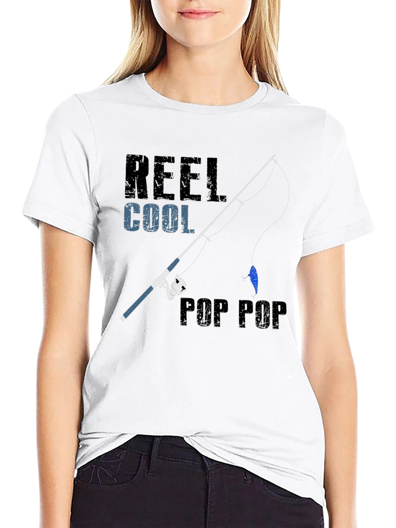 Reel Cool Pop Pop Fishing T-Shirt - Black