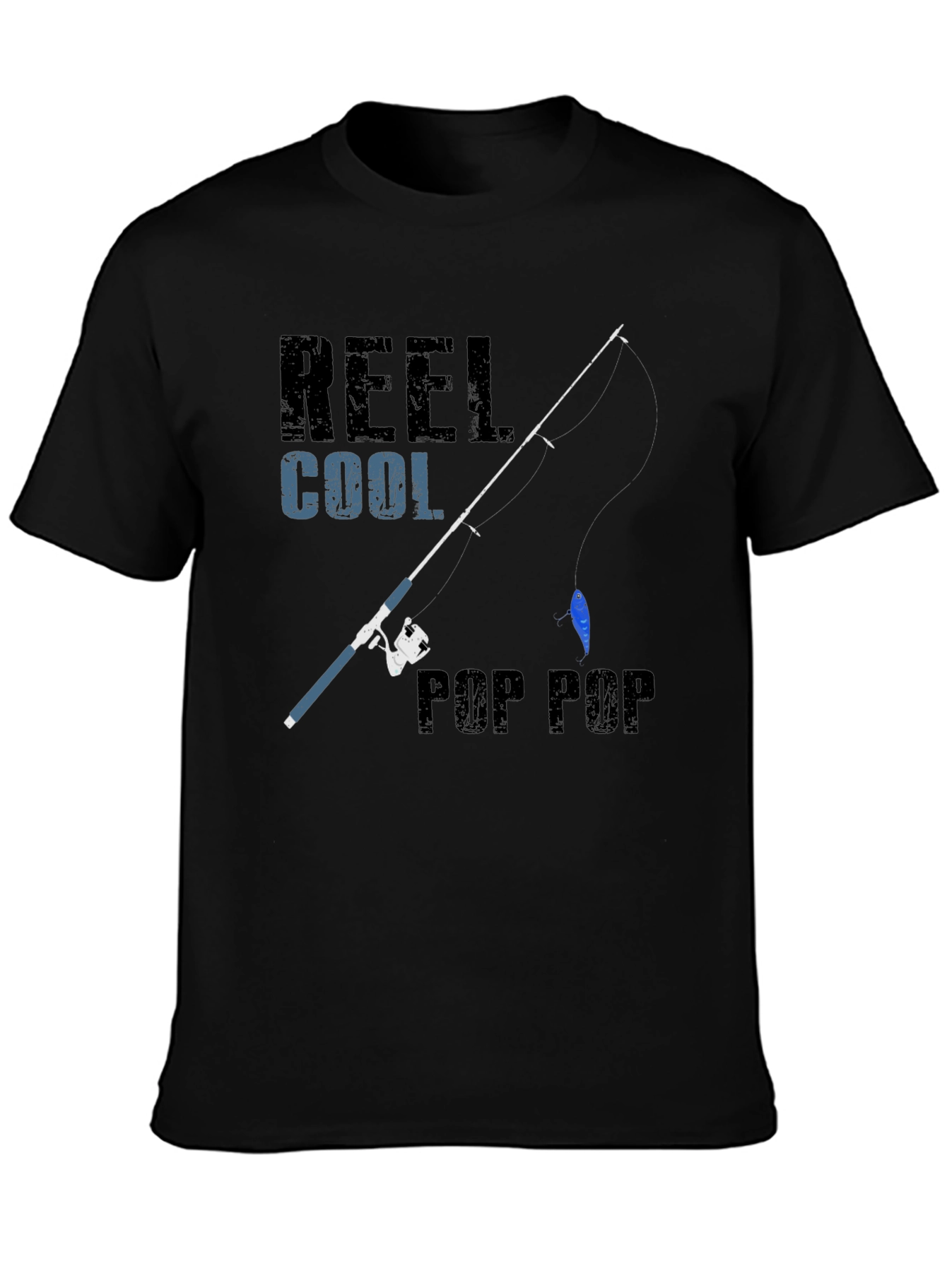 Reel Cool Pop Pop Fishing T-Shirt - Black