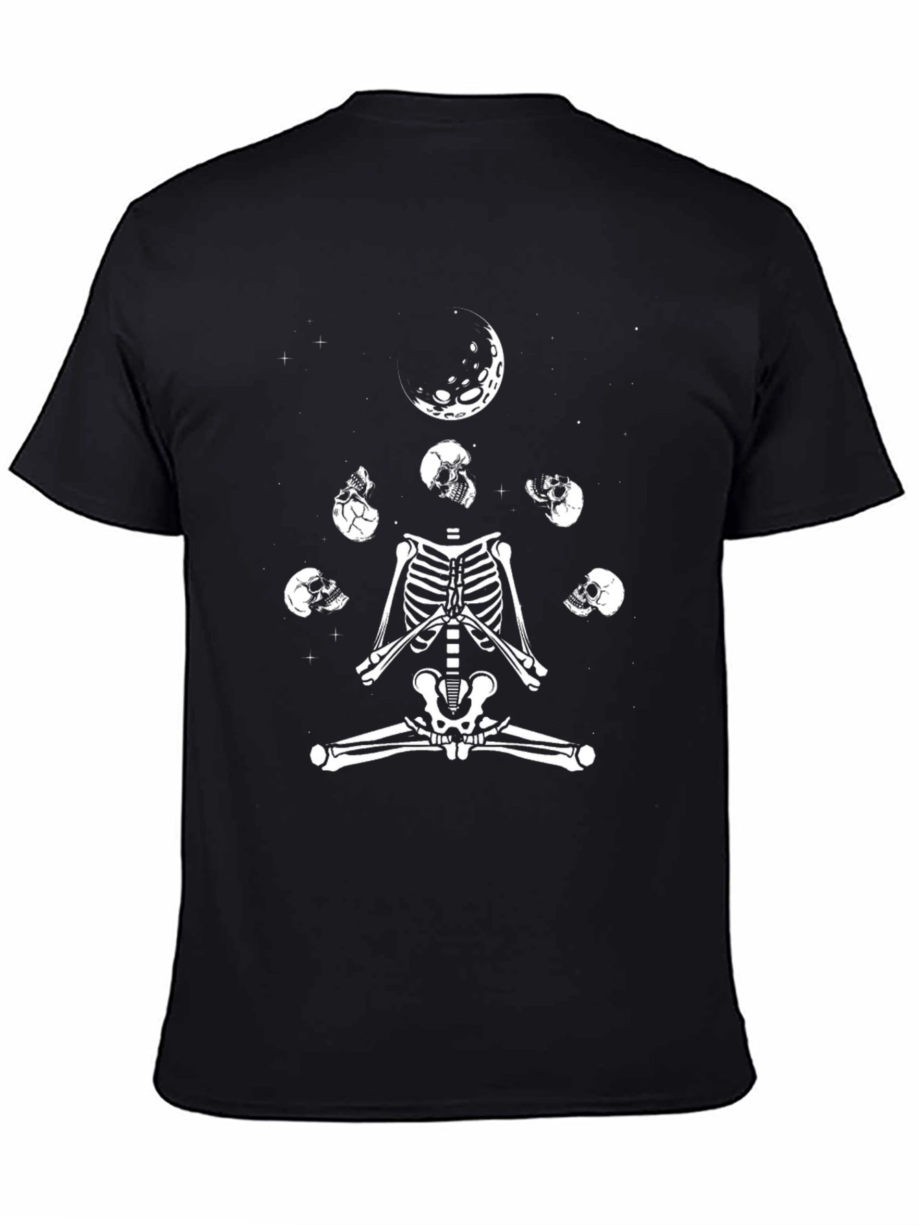 Skeleton Yoga Moon Phase Graphic Tee