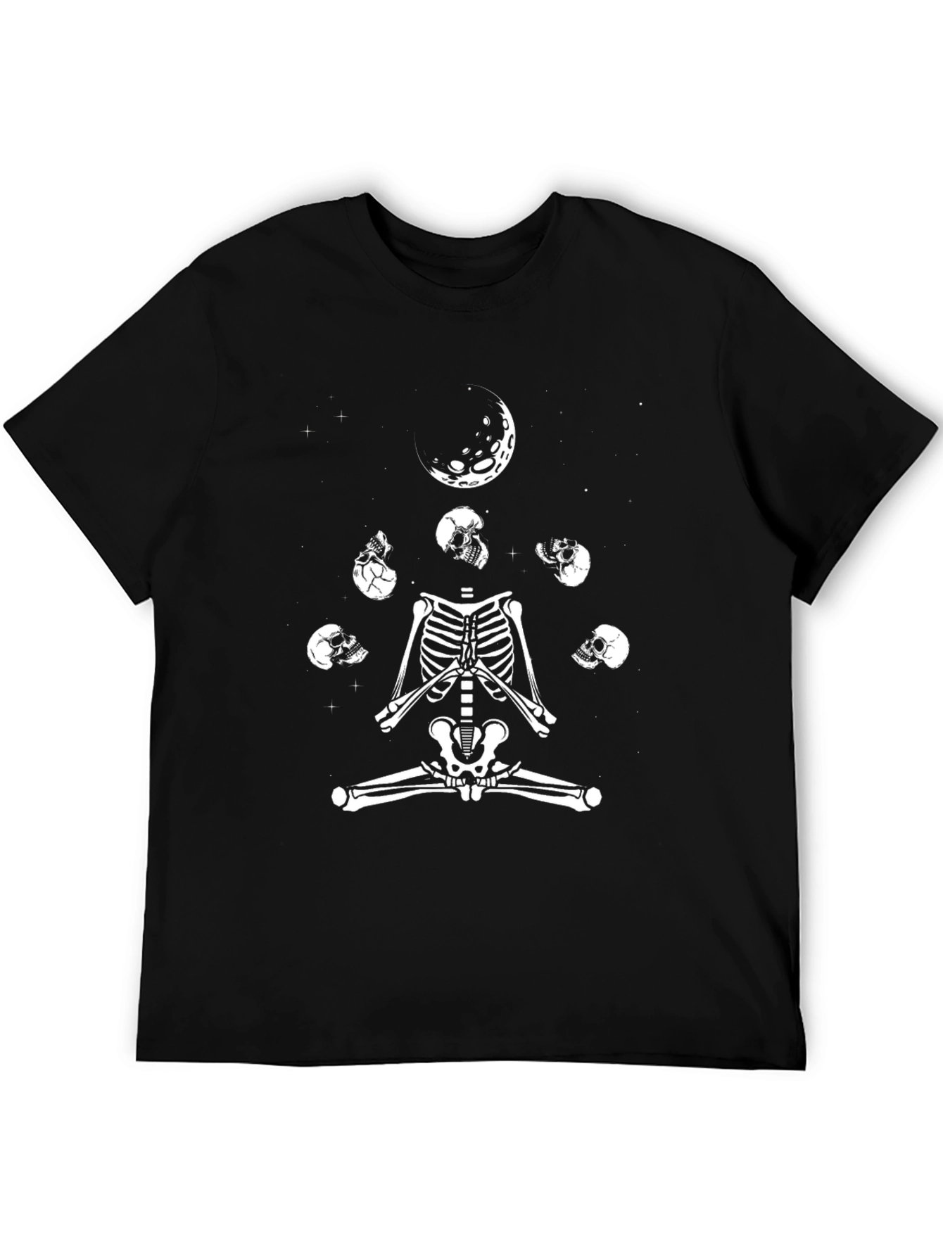 Skeleton Yoga Moon Phase Graphic Tee