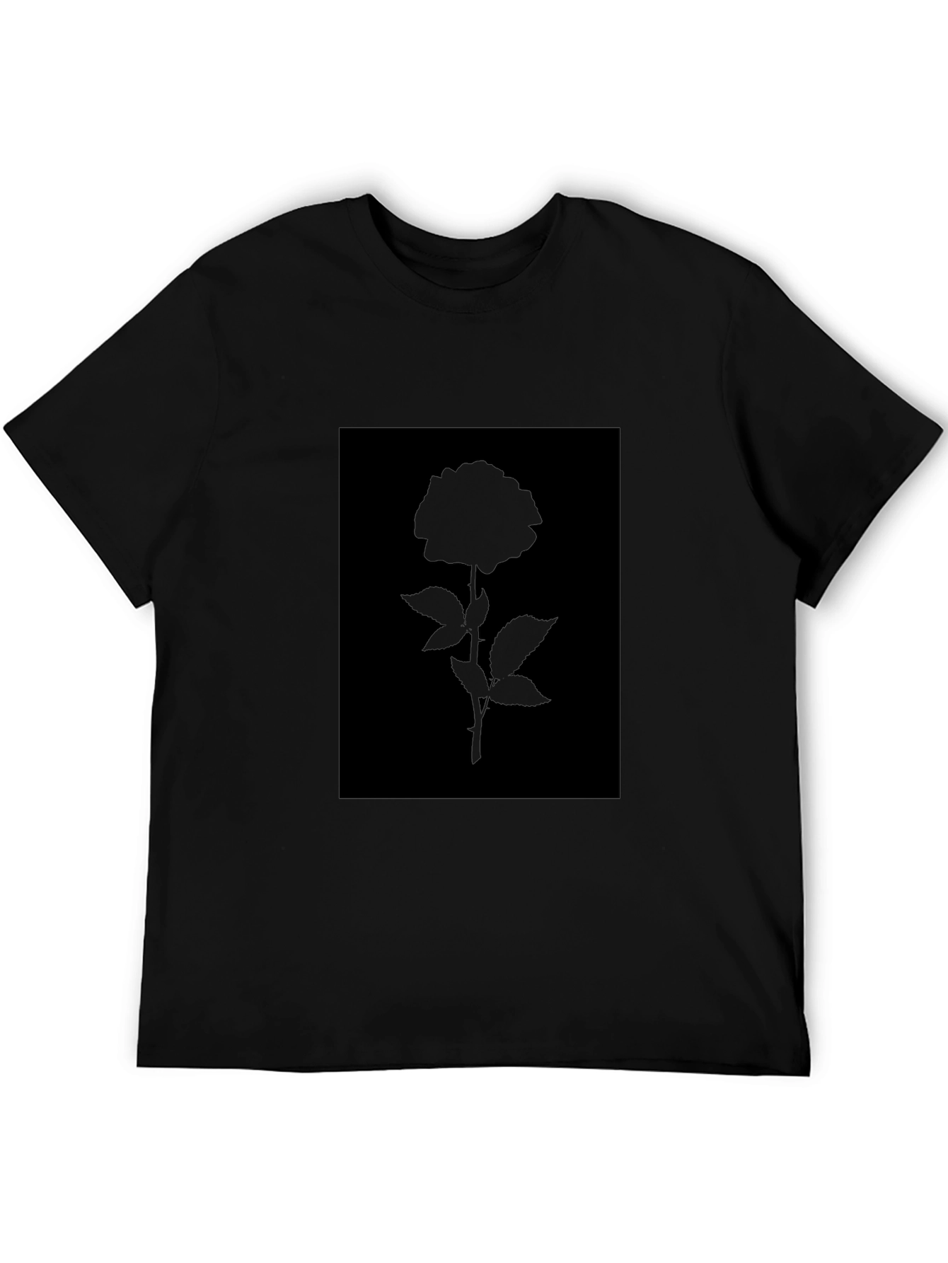 Black Rose Silhouette Graphic T-Shirt