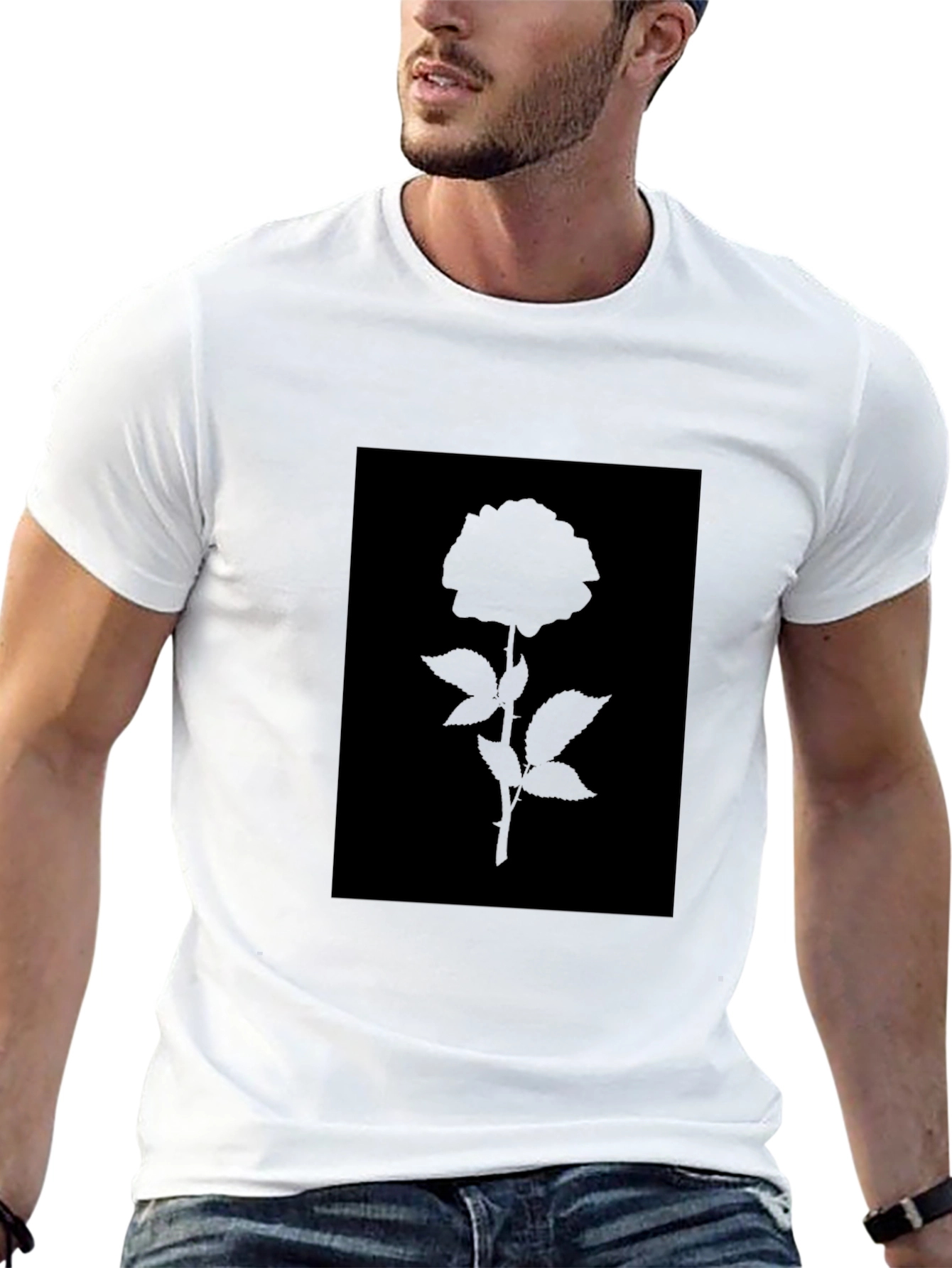 Black Rose Silhouette Graphic T-Shirt