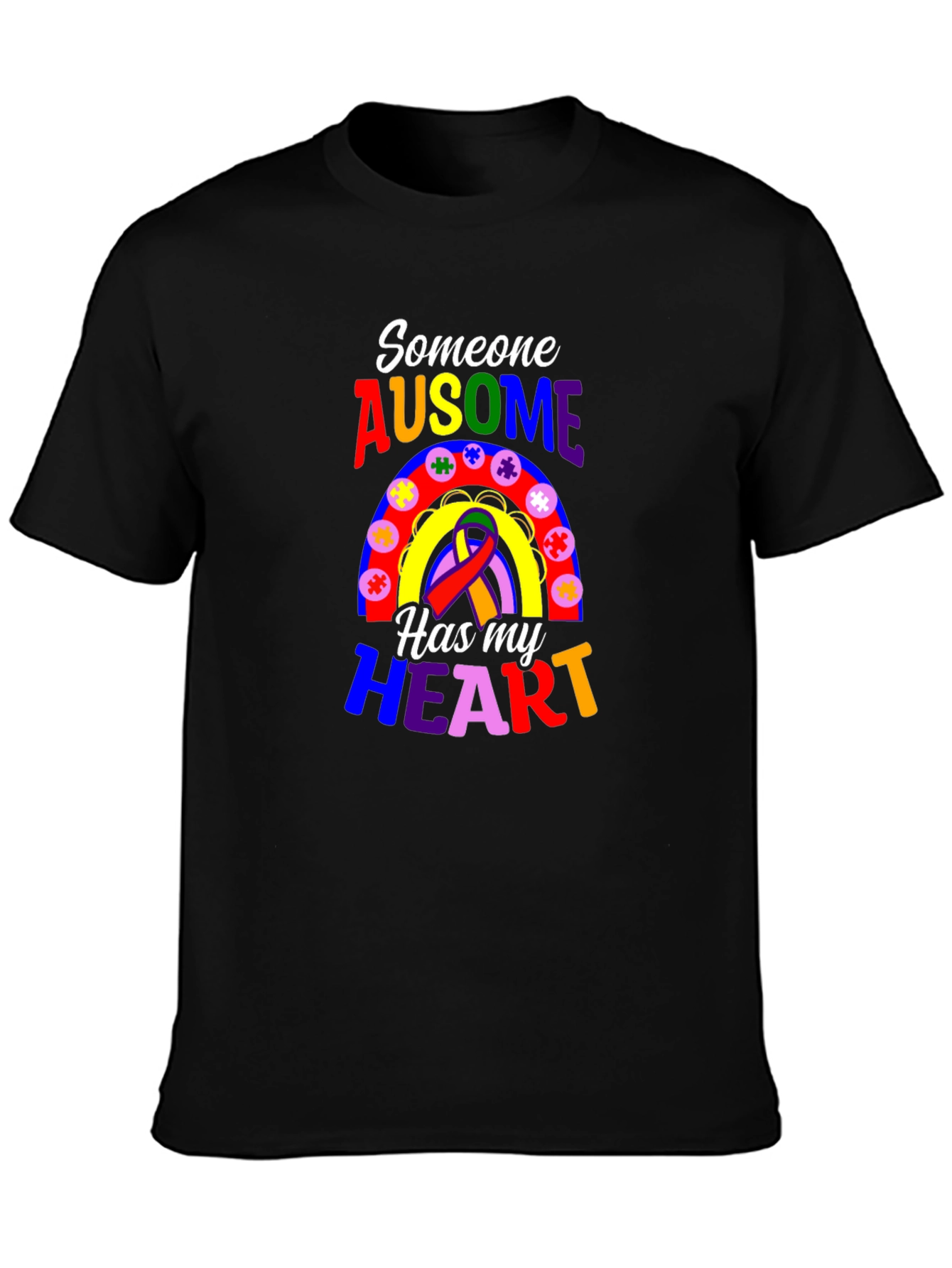 Autism Awareness T-Shirt - Someone Ausome Has My Heart