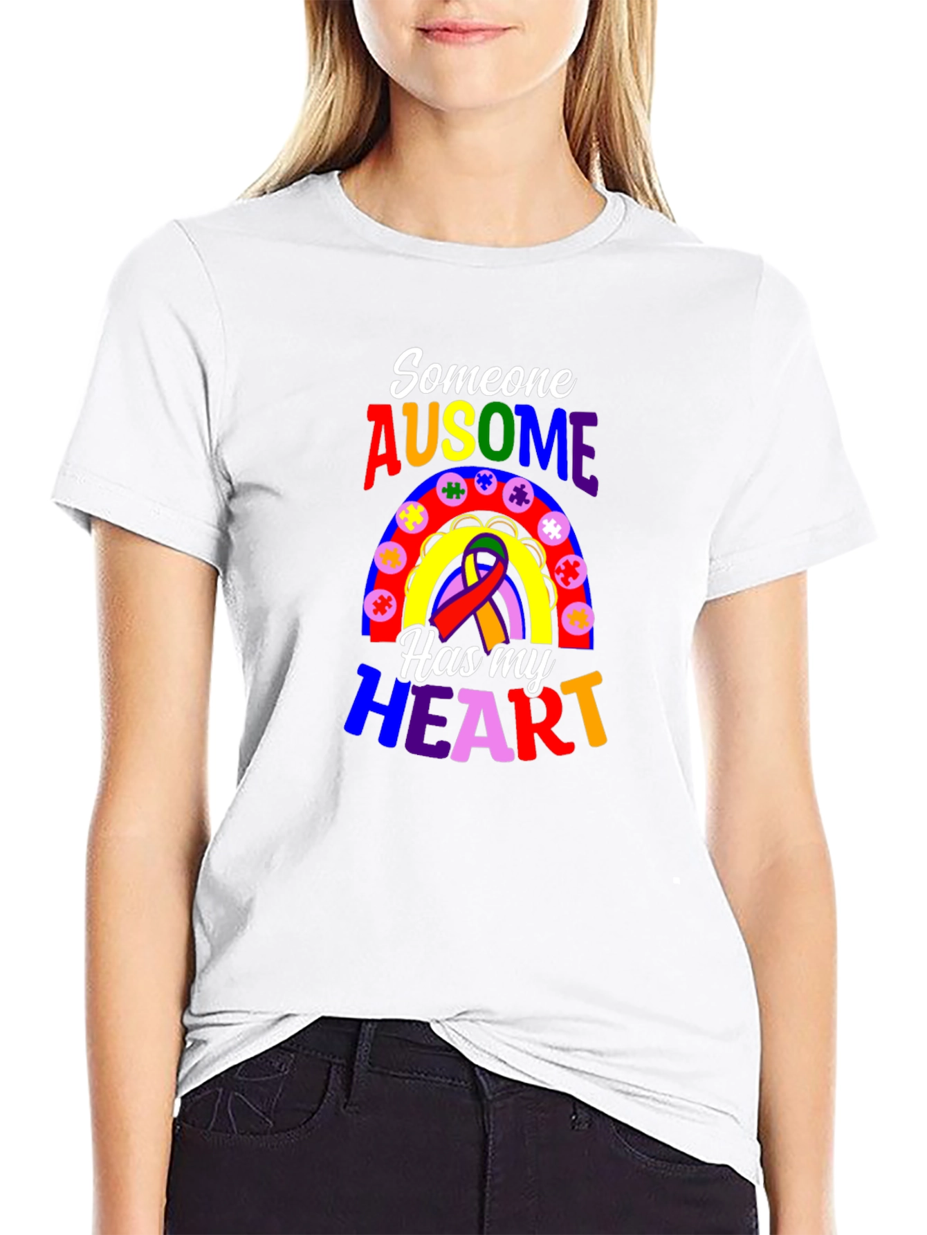 Autism Awareness T-Shirt - Someone Ausome Has My Heart