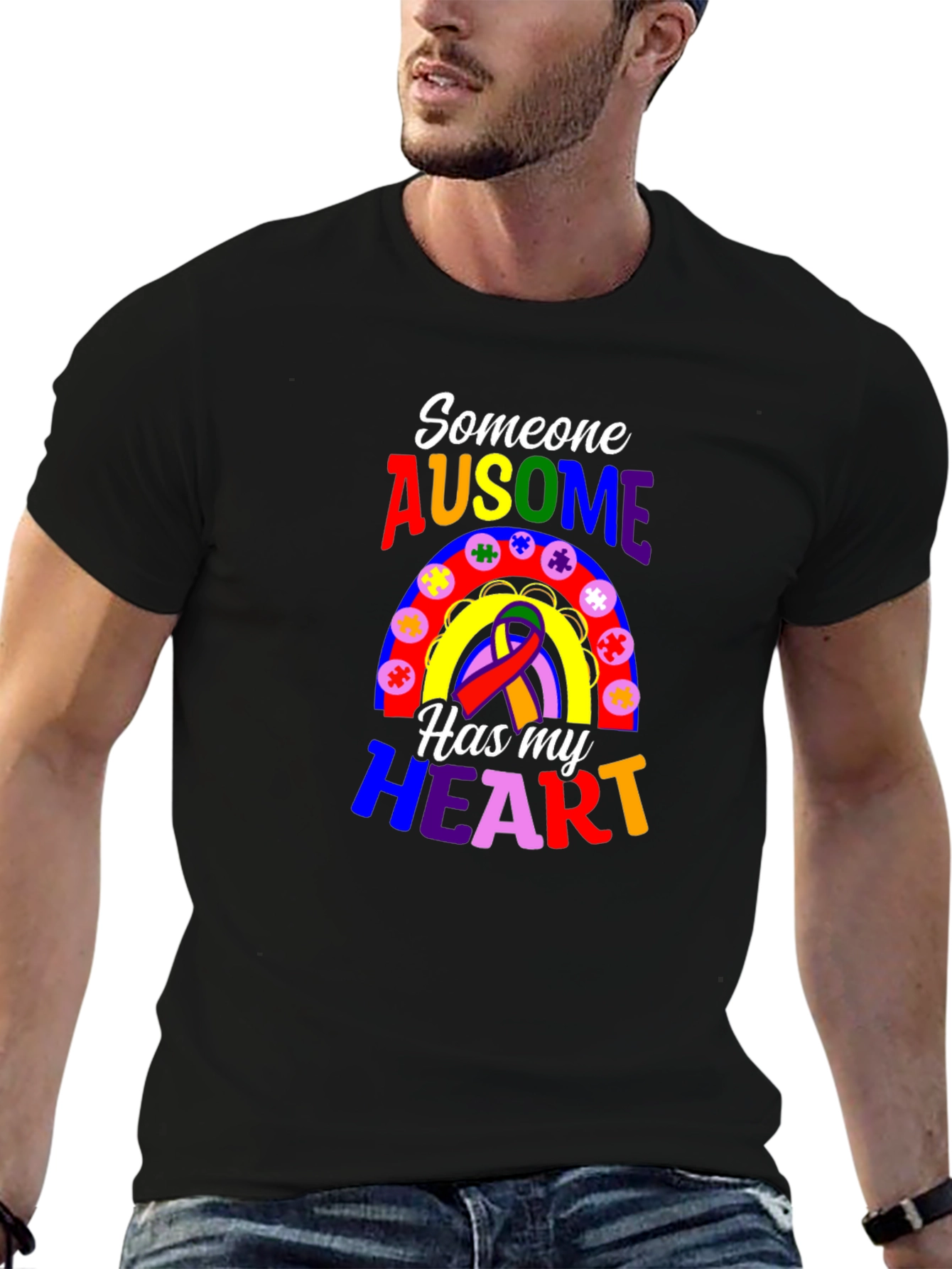 Autism Awareness T-Shirt - Someone Ausome Has My Heart
