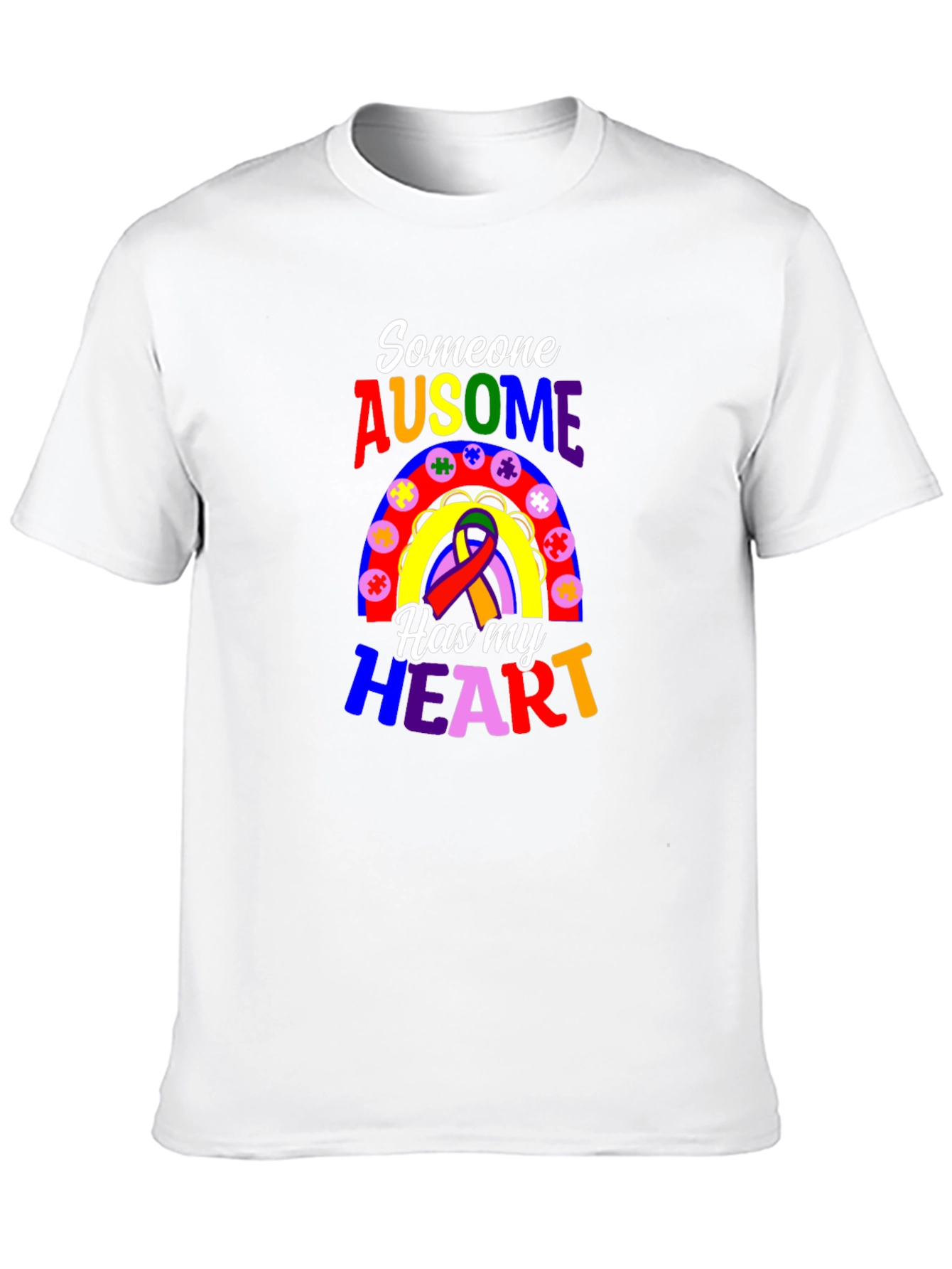 Autism Awareness T-Shirt - Someone Ausome Has My Heart