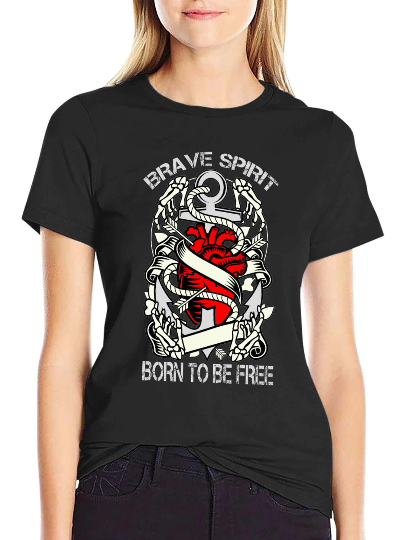 Brave Spirit Born To Be Free Graphic Tee