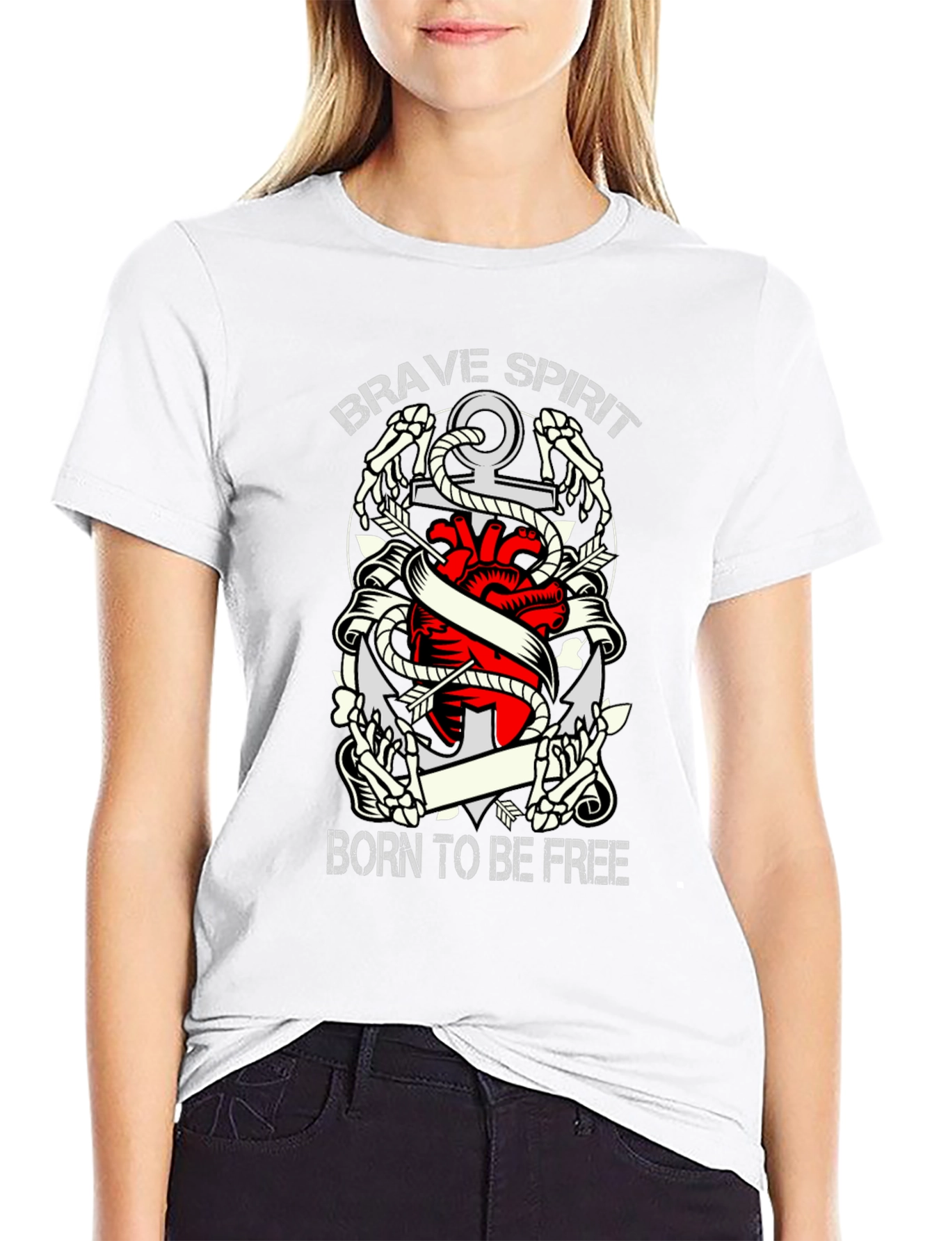 Brave Spirit Born To Be Free Graphic Tee