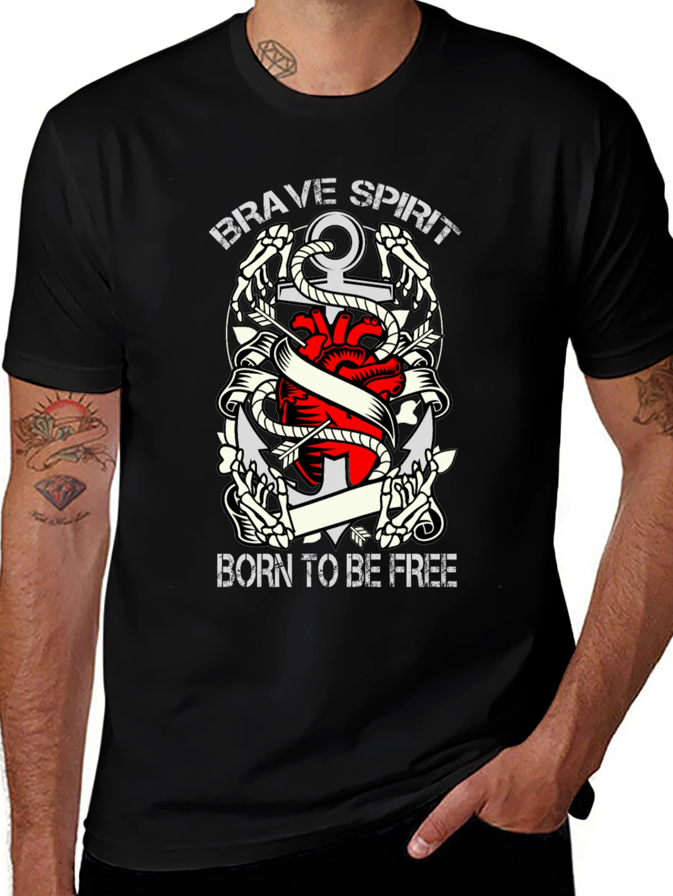 Brave Spirit Born To Be Free Graphic Tee
