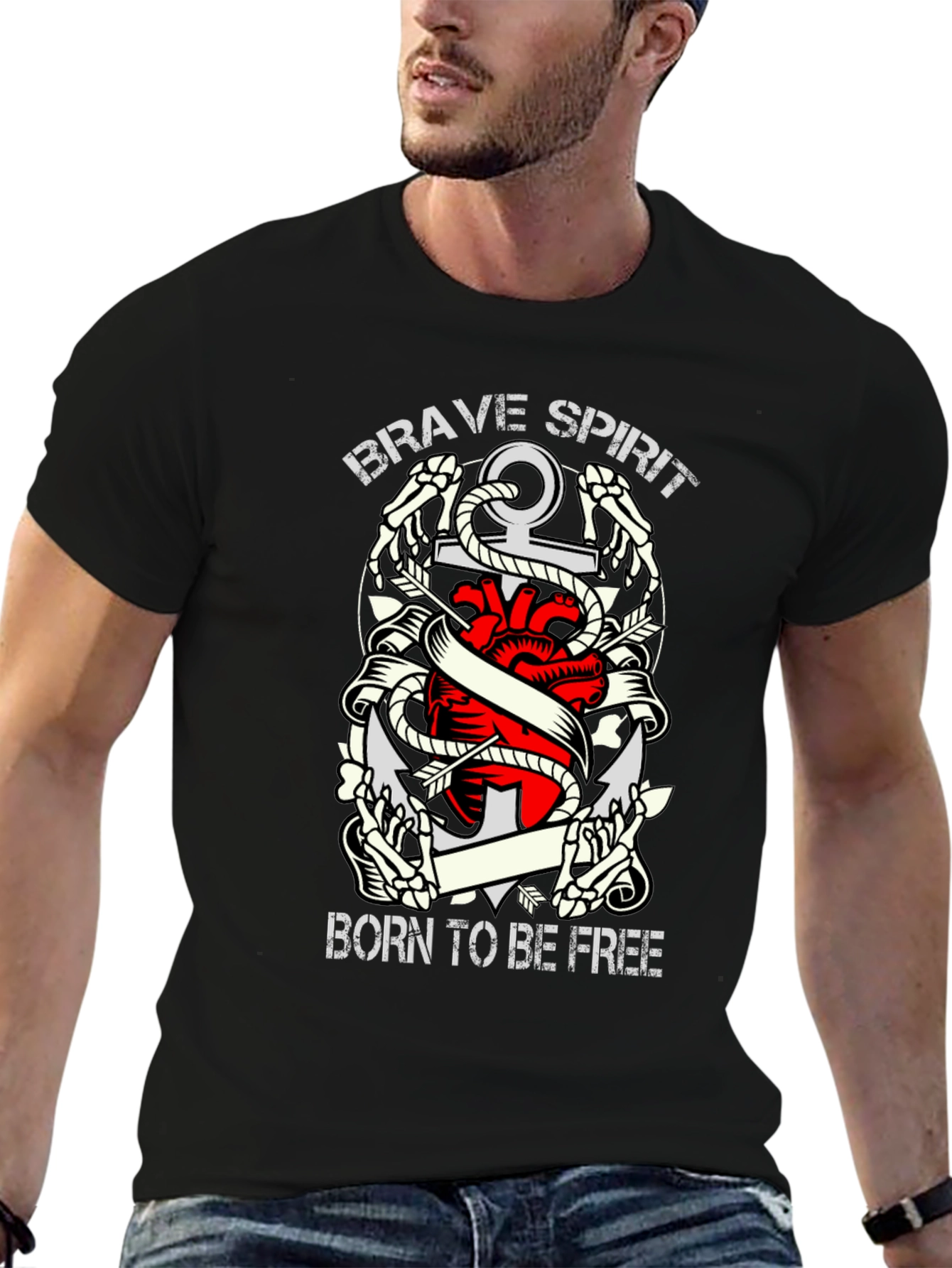 Brave Spirit Born To Be Free Graphic Tee
