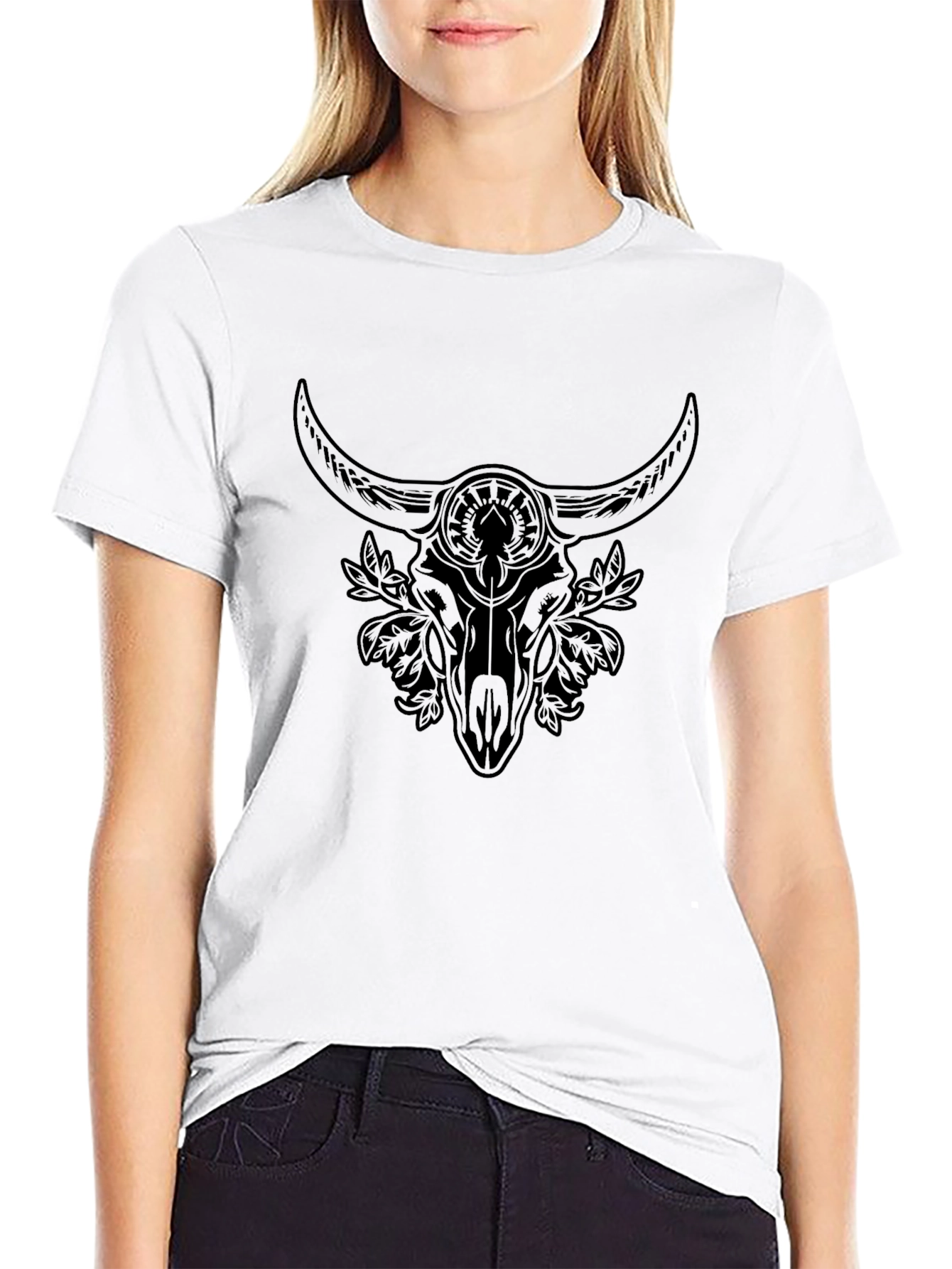 Graphic Bull Skull Black T-Shirt