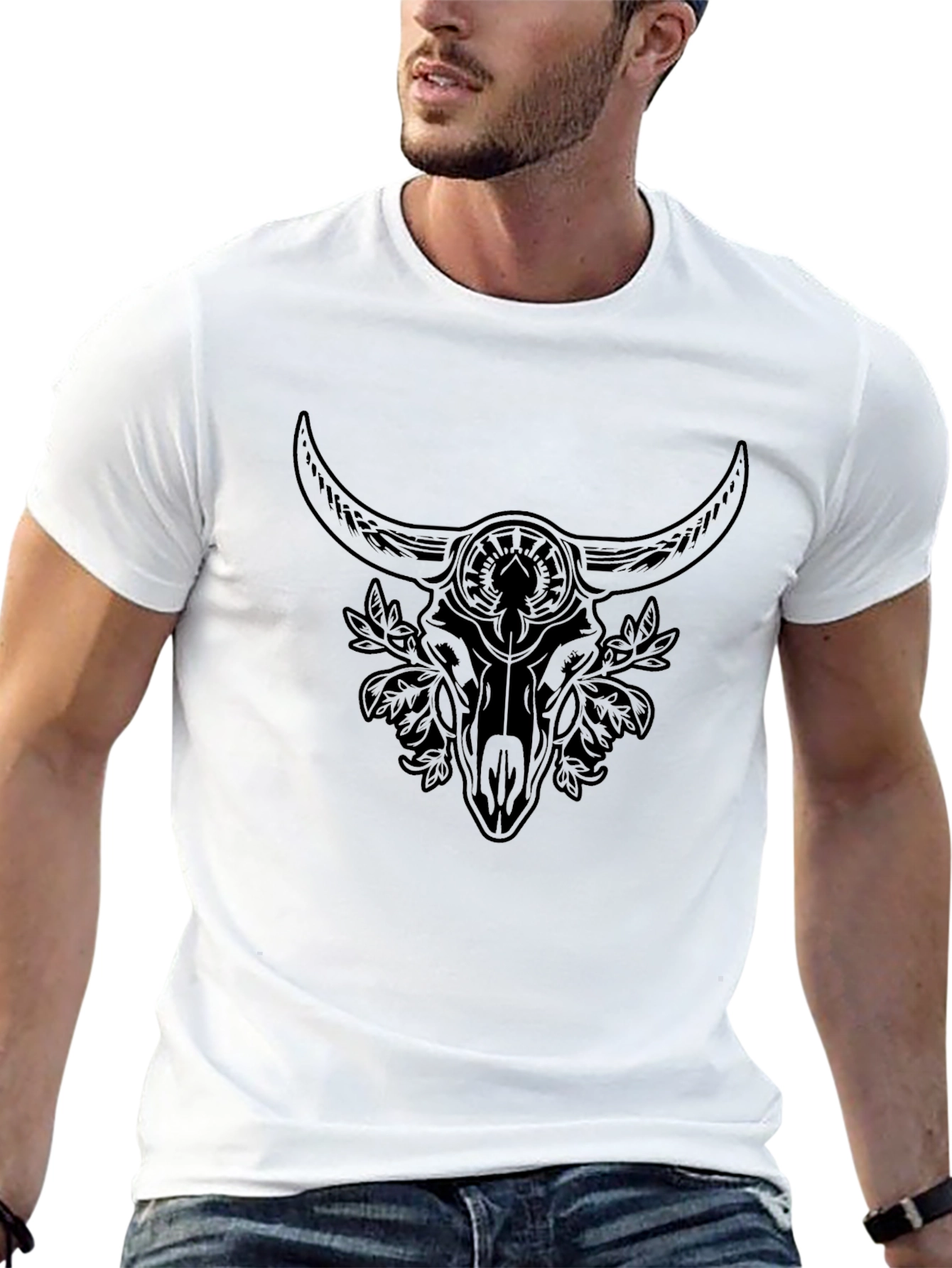 Graphic Bull Skull Black T-Shirt