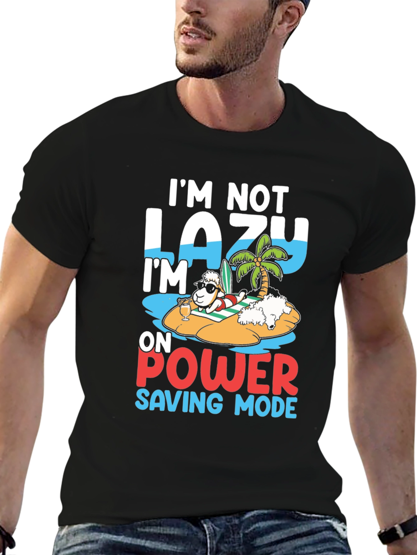 Lazy Power Saving Mode Sheep T-Shirt