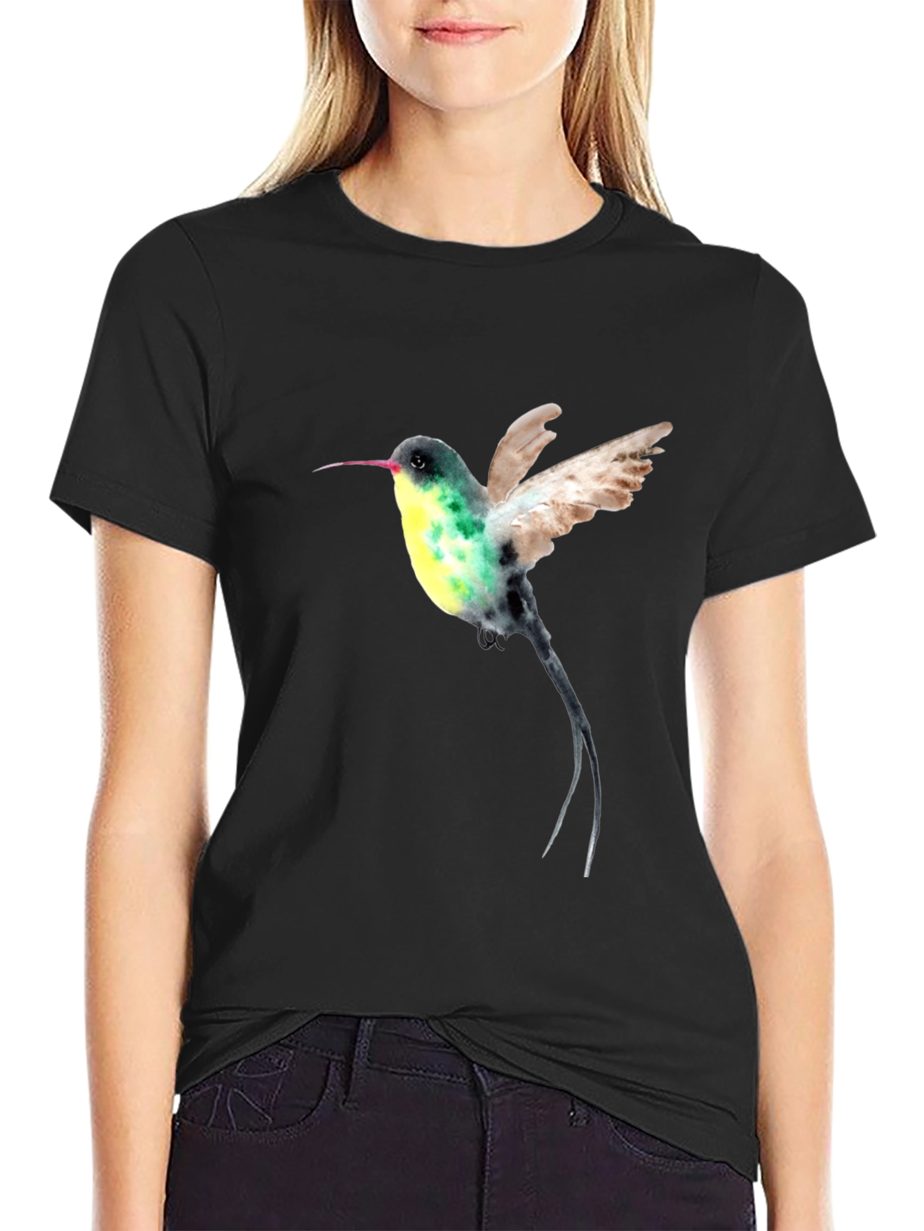 Hummingbird Graphic Black T-Shirt